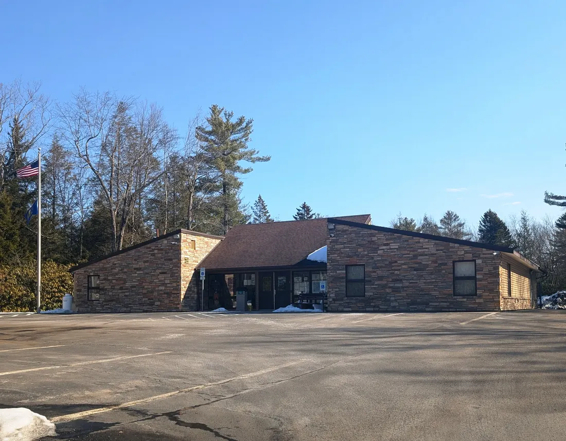 Photo of the Kidder Township, Pennsylvania Municipal Building. Photo taken from the complex's parking lot looking east-northeast.