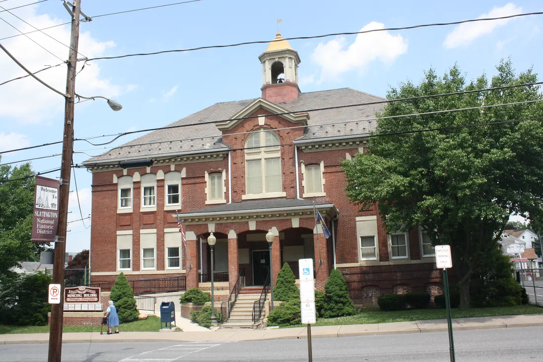 Municipal Building (1906), Borough of Slatington, on Walnut St., Slatington, Pennsylvania.