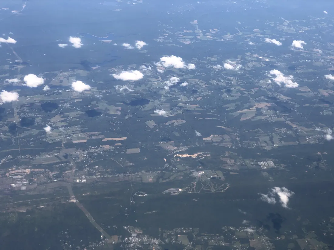 Aerial view of southeastern Carbon County and far northern Northampton County in Pennsylvania, centered on the border of Towamensing Township and Lower Towamens