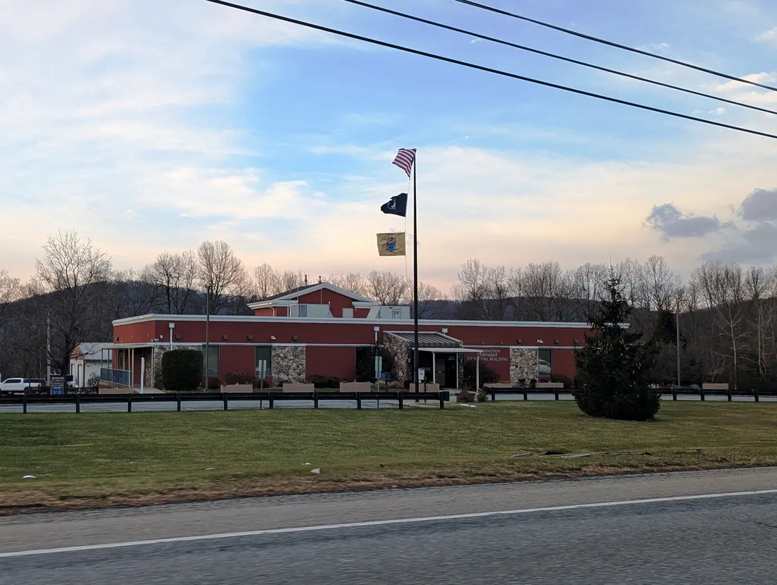 Washington Township, Warren County, New Jersey Municipal Building, from New Jersey Route 31 looking northwest.