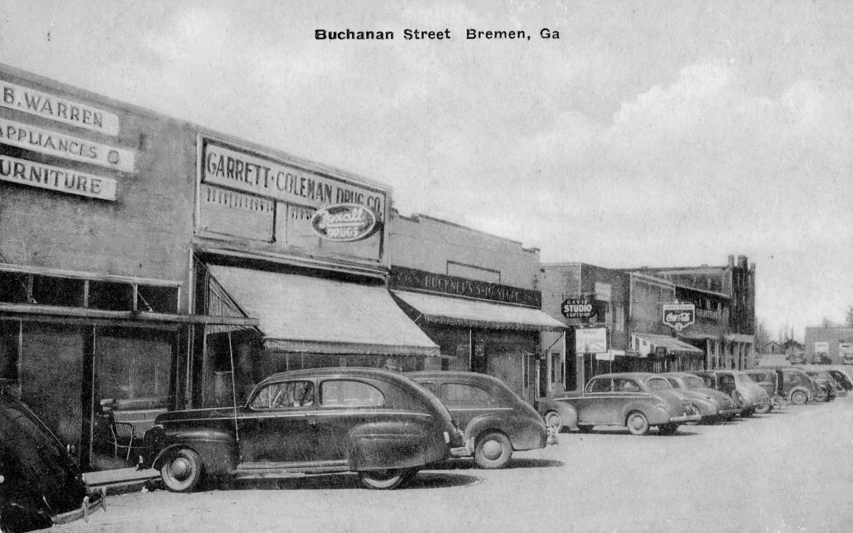 Buchanan Street in Bremen Georgia circa 1940's