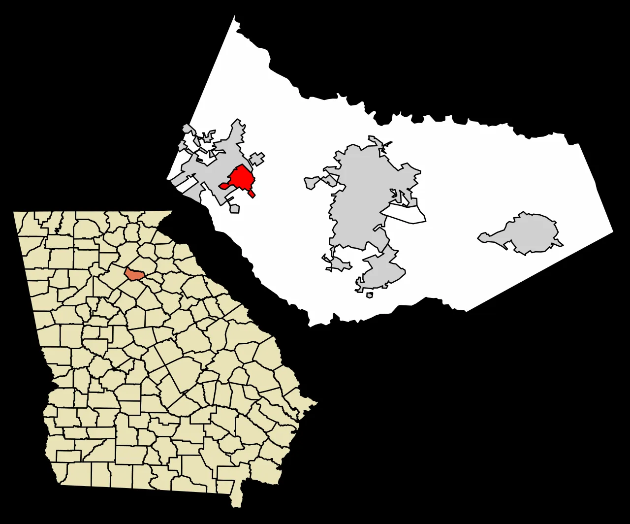 Location of Carl in Barrow County, Georgia. — License: