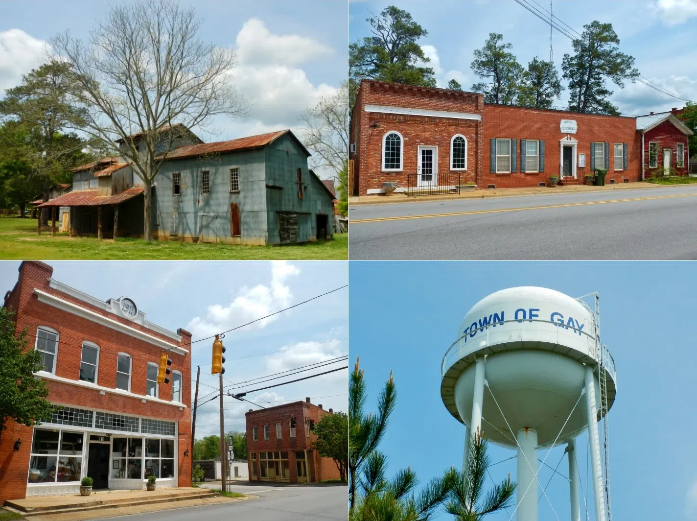 This is a series of photos that I shot of Gay, Georgia and personally assembled into this photo collage. — License: