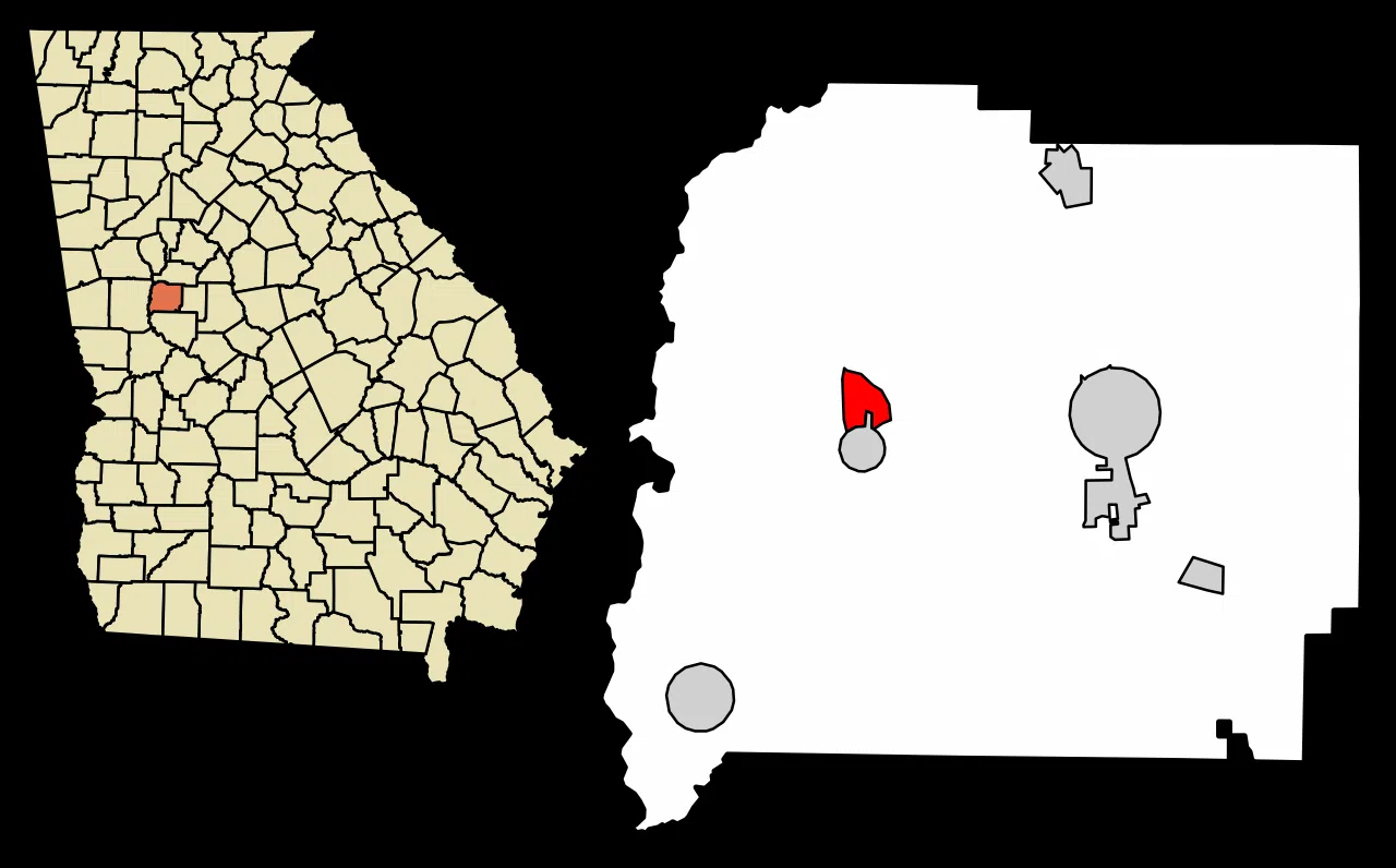 Location of Hilltop in Pike County, Georgia. — License: