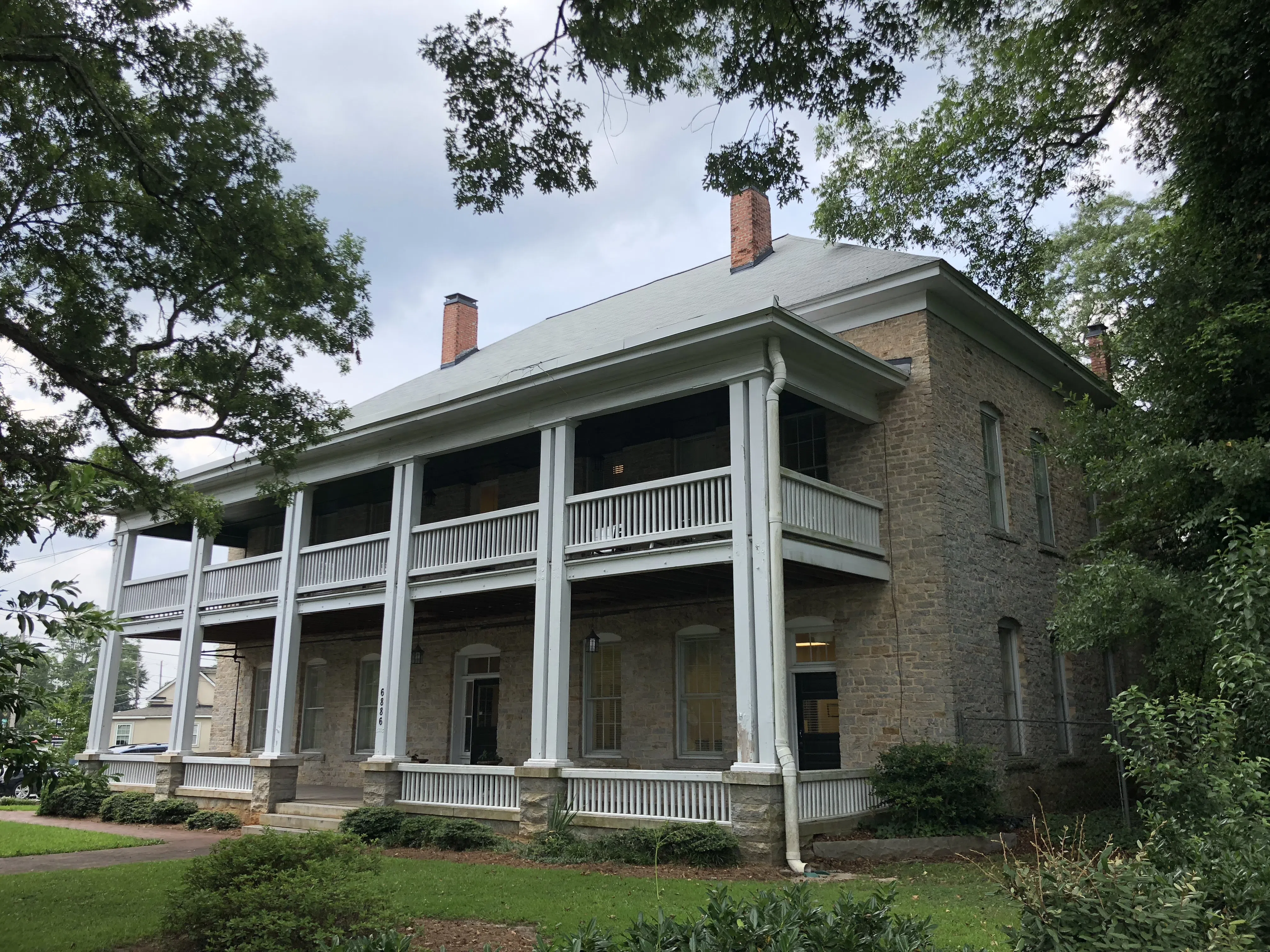 Another view from the front of the building showing the veranda