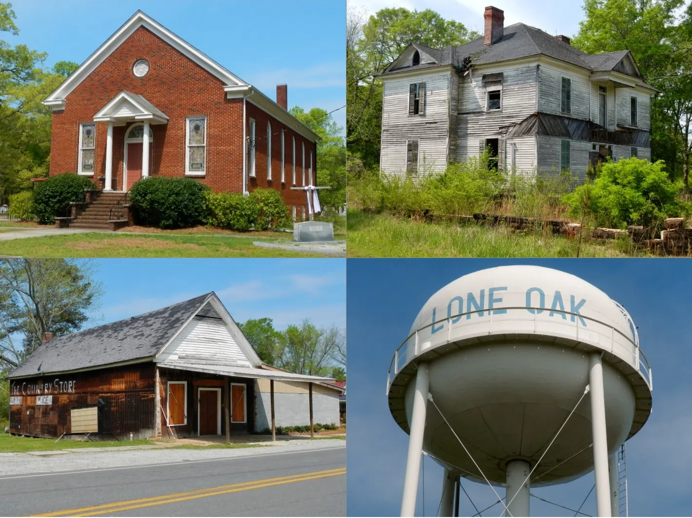 This is a series of photos that I shot of Lone Oak, Georgia and personally assembled into this photo collage. — License: