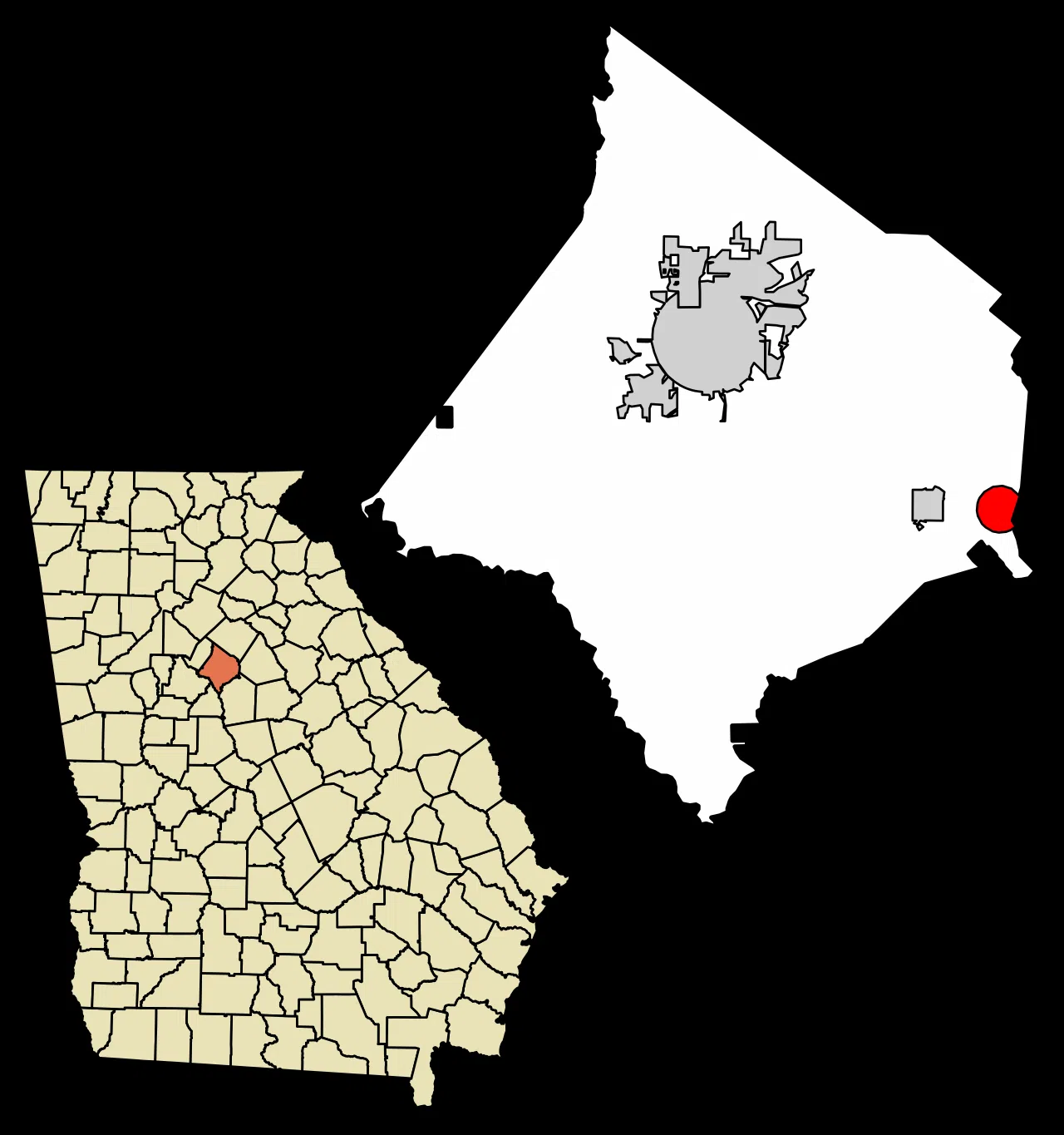 Location of Newborn in Newton County, Georgia. — License: