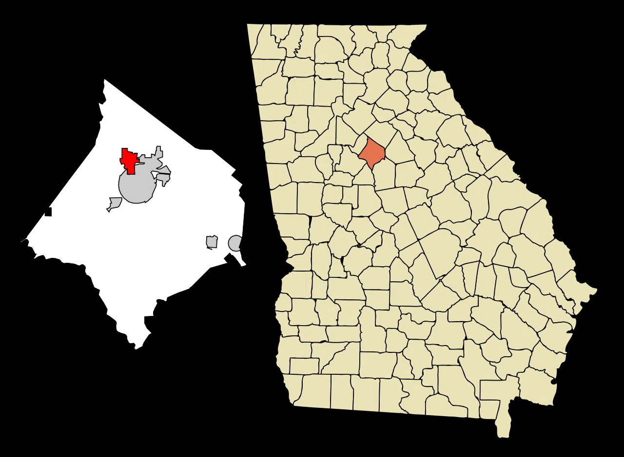 This map shows the incorporated and unincorporated areas in Newton County, Georgia, highlighting Oxford in red. It was — License: