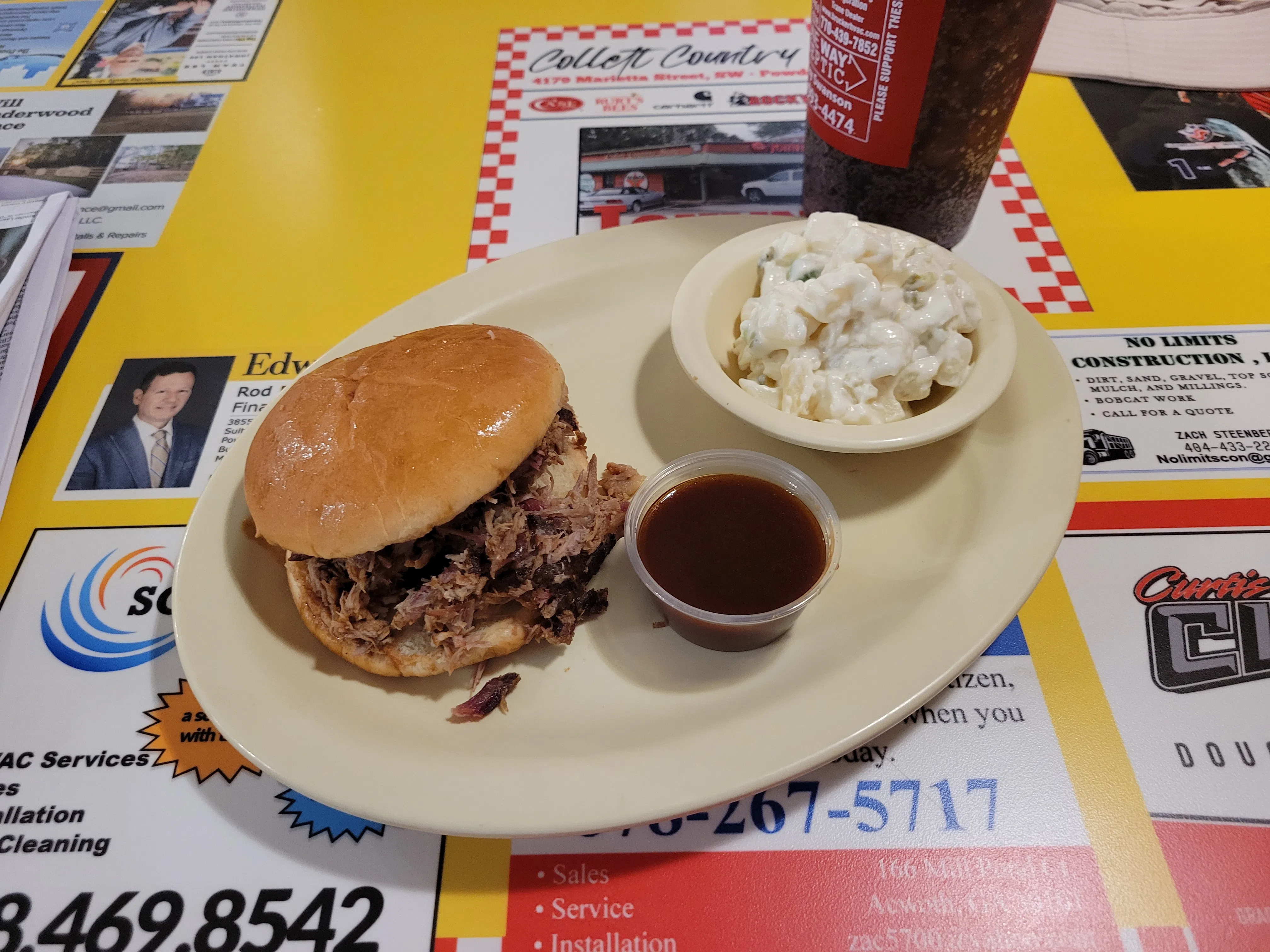 BBQ Sandwich at Collett Country Store and Johnny's BBQ, Powder Springs Georgia