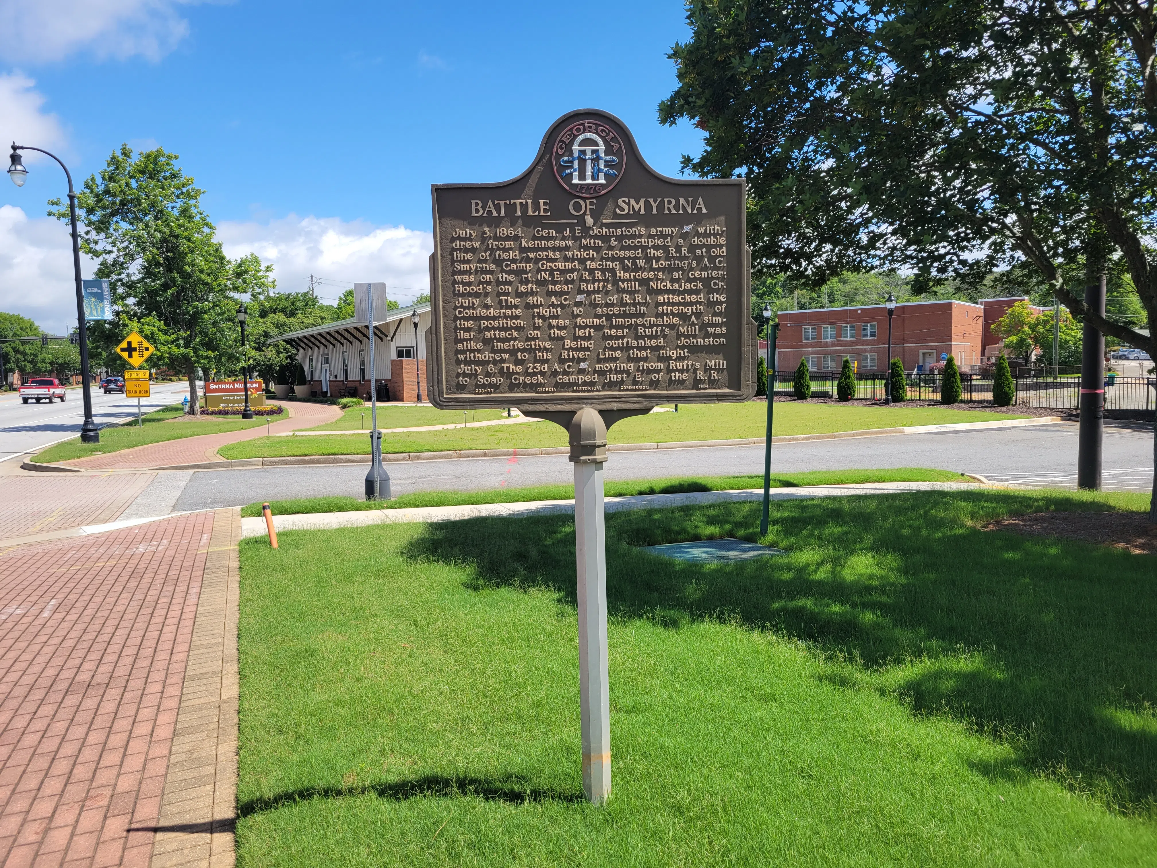 Battle of Smyrna historical marker, Smyrna Georgia