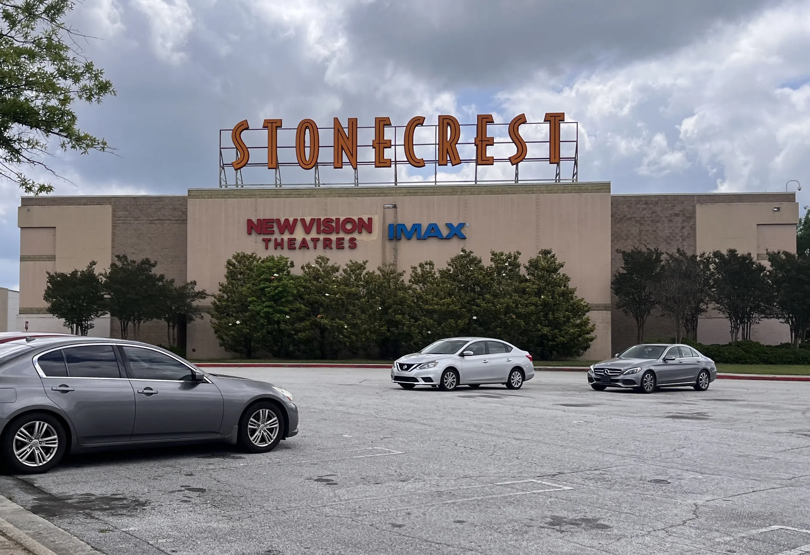 Exterior of the Mall at Stonecrest on May 15, 2023, on the side with the closed movie theater