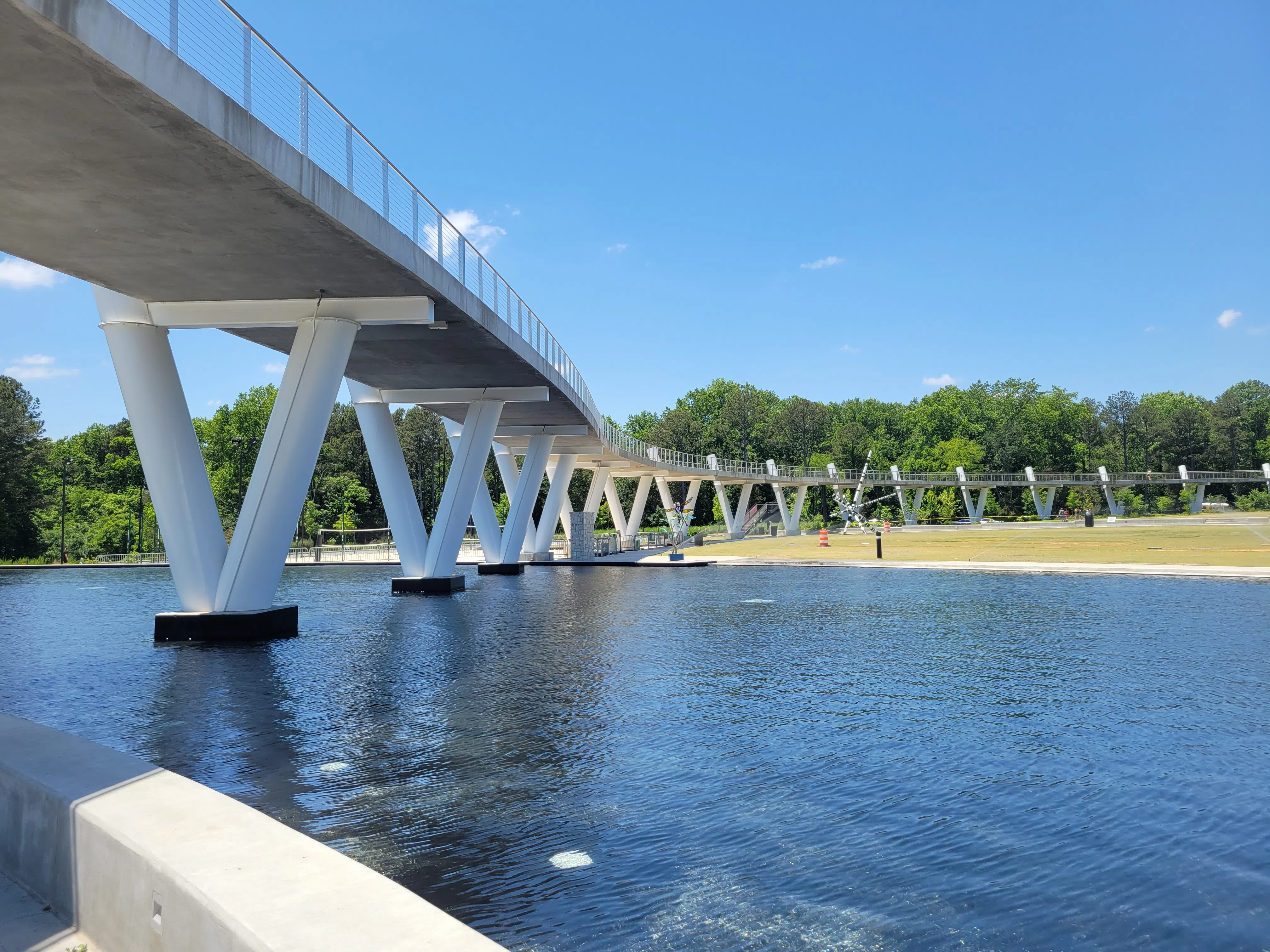 Elevated pedestrian bridge in Town Center on Main, Suwanee Georgia