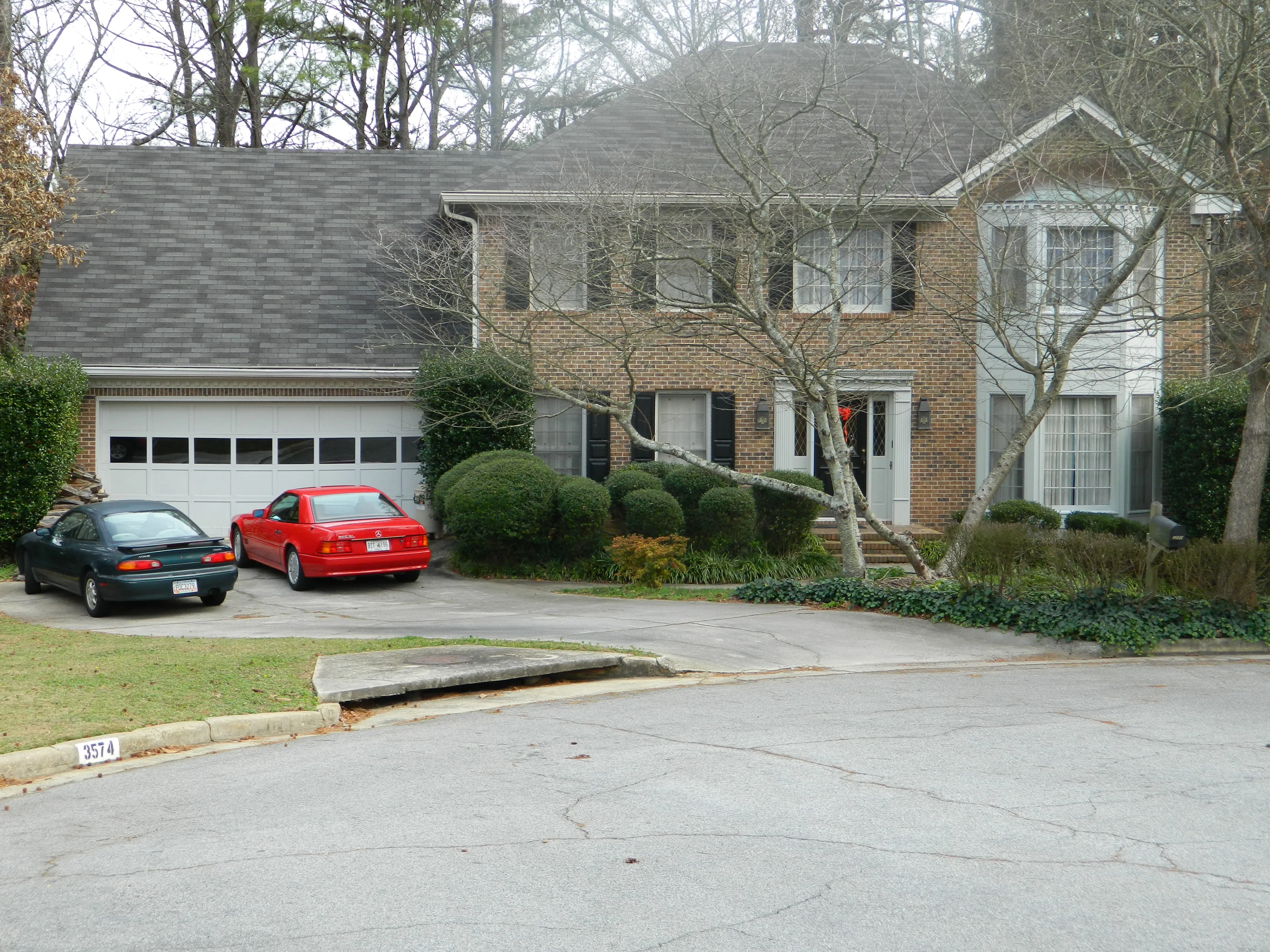 suburban home in Tucker, Georgia (winter view)