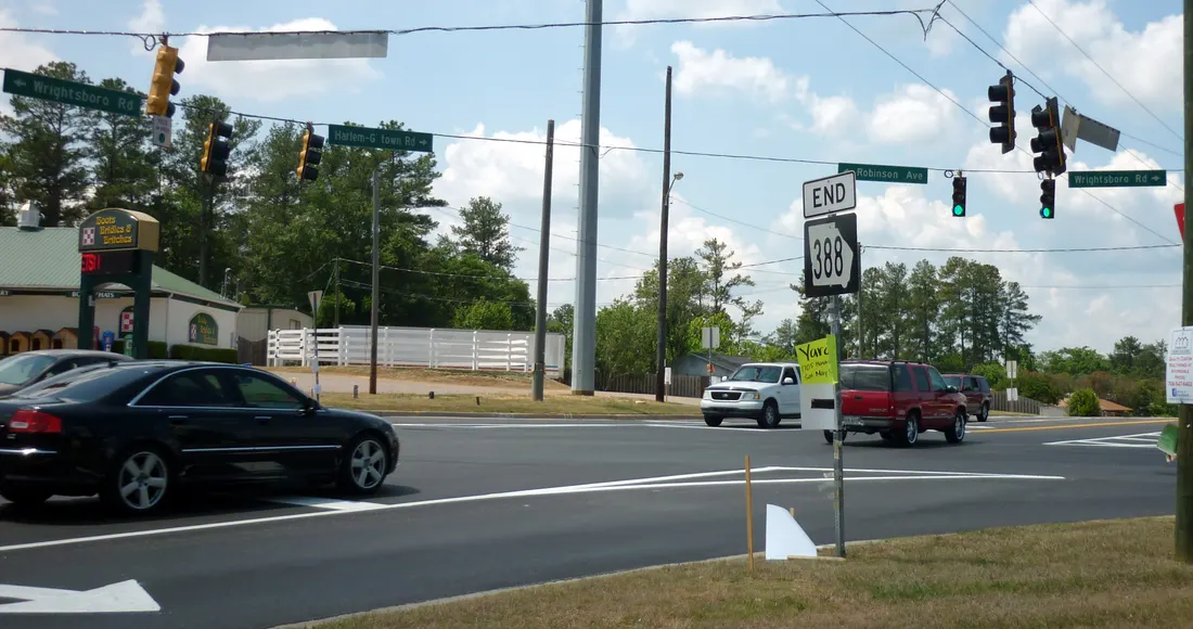 This is the western terminus of SR 388 in Grovetown, Georgia.
