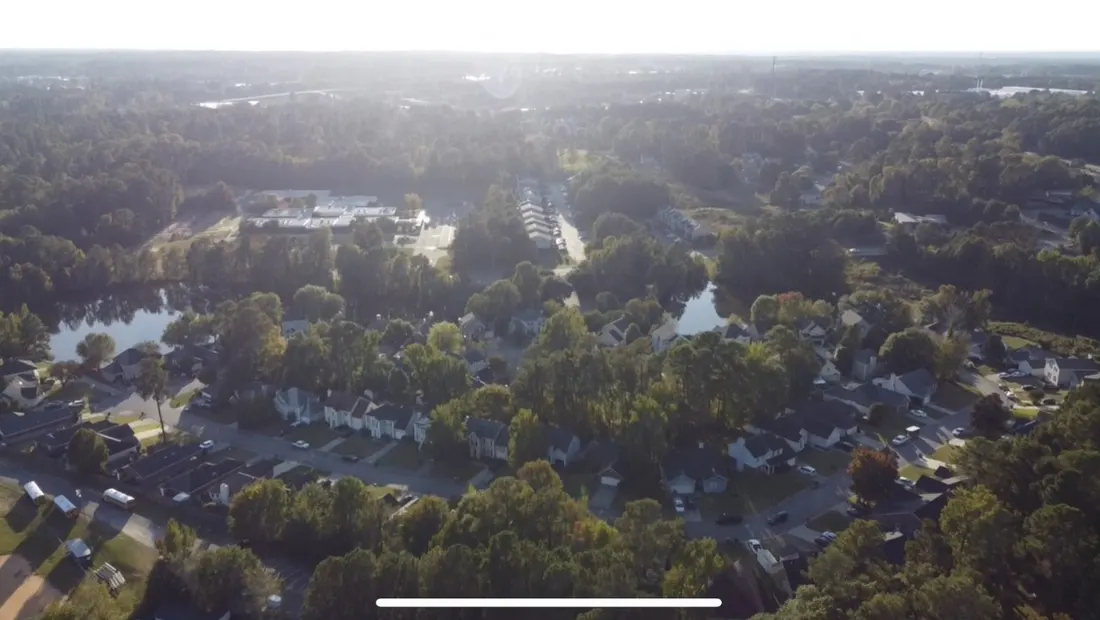 Photo taken of Martinez from the assistance of a personal drone during sunset.