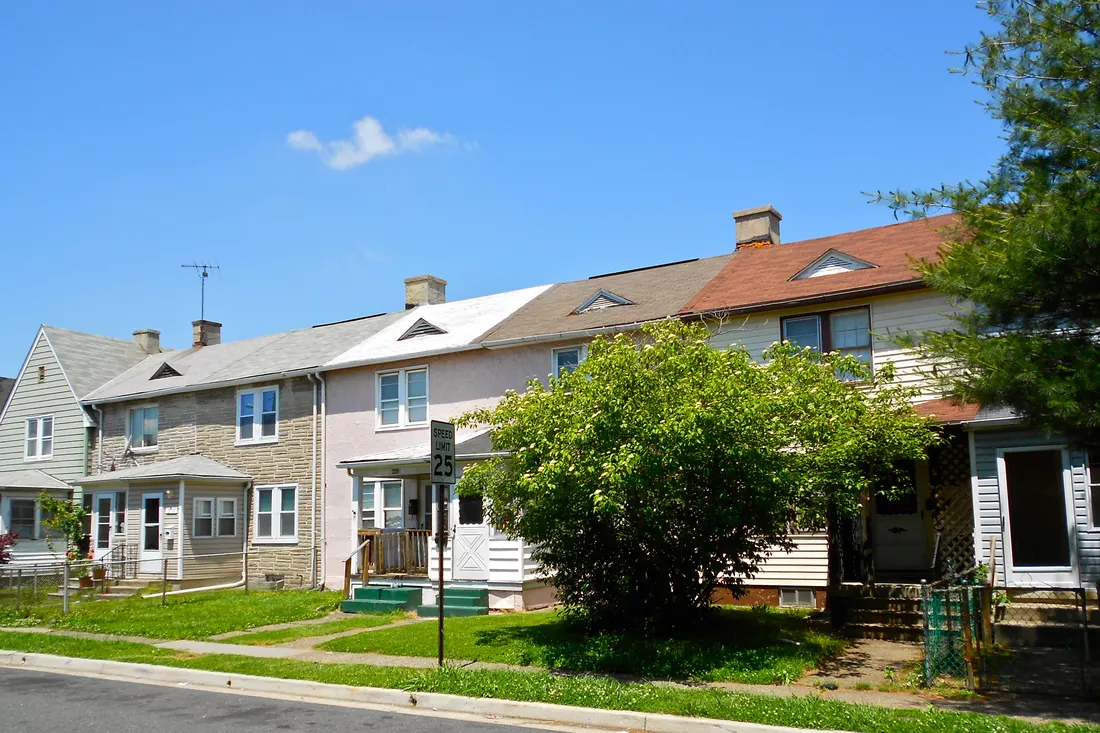 Houses in the Dundalk Historic District in Baltimore. Listed on the NRHP