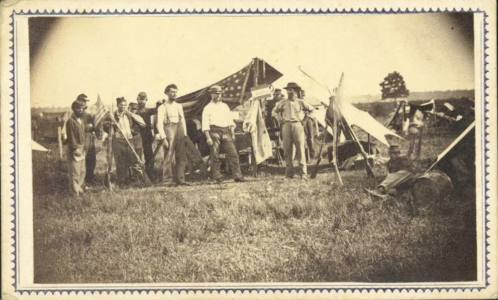 The 159th New York Volunteer Infantry passing through Donaldsonville, March 1863