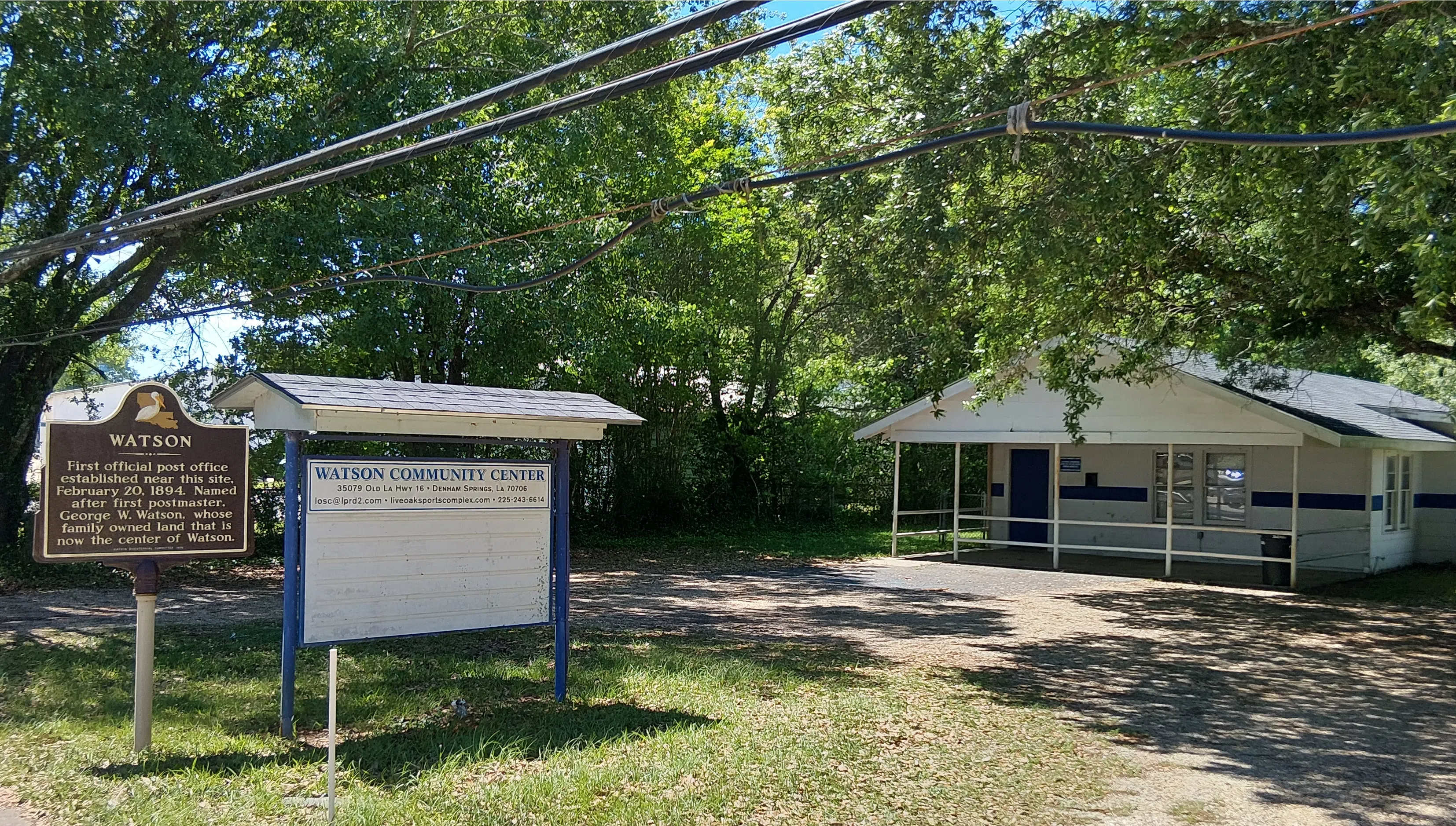 Watson Community Center and Watson historical marker
