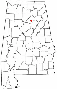 Dot-location map of Allgood, Alabama