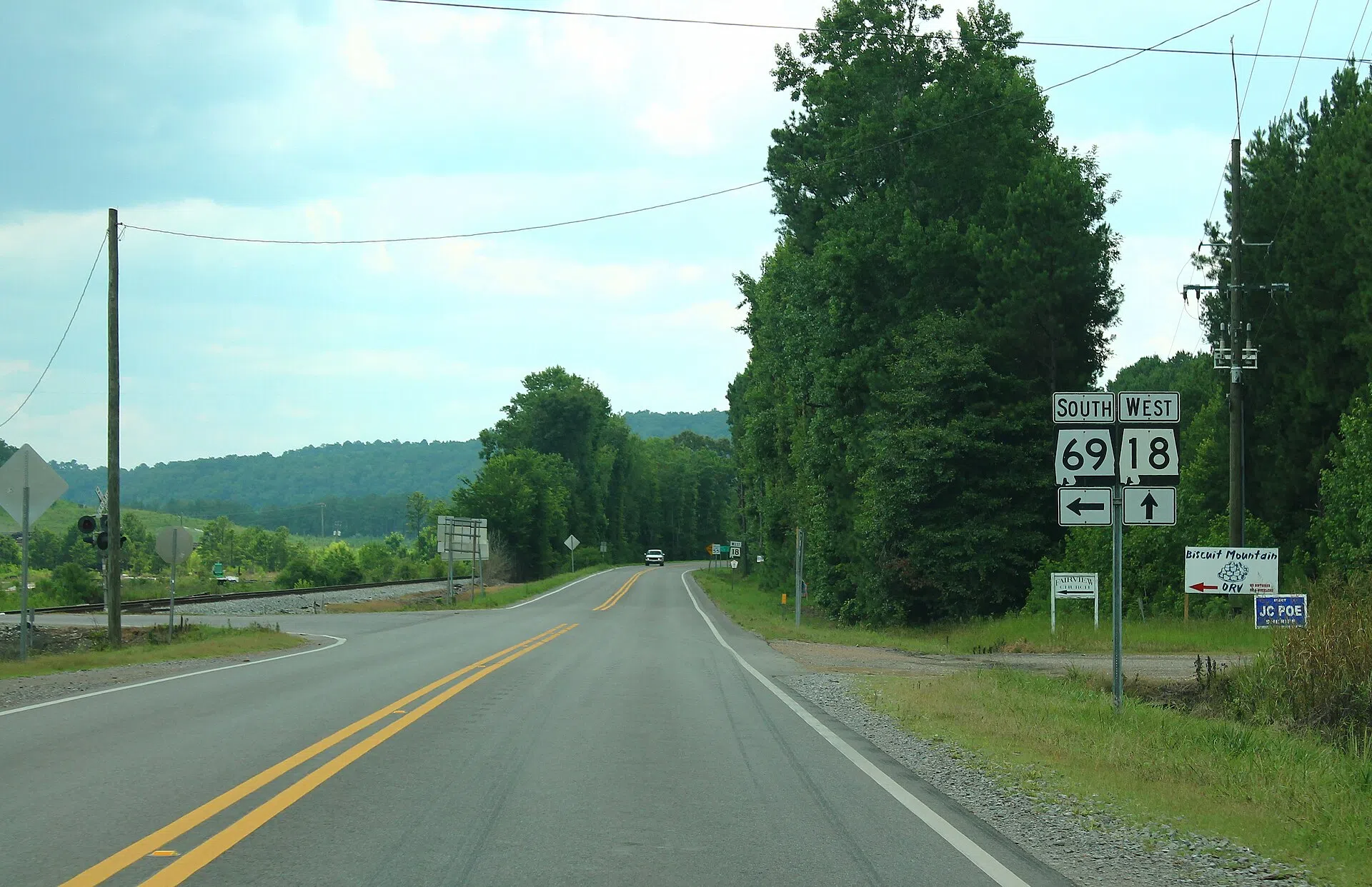 Road signs near Oakman, Alabama