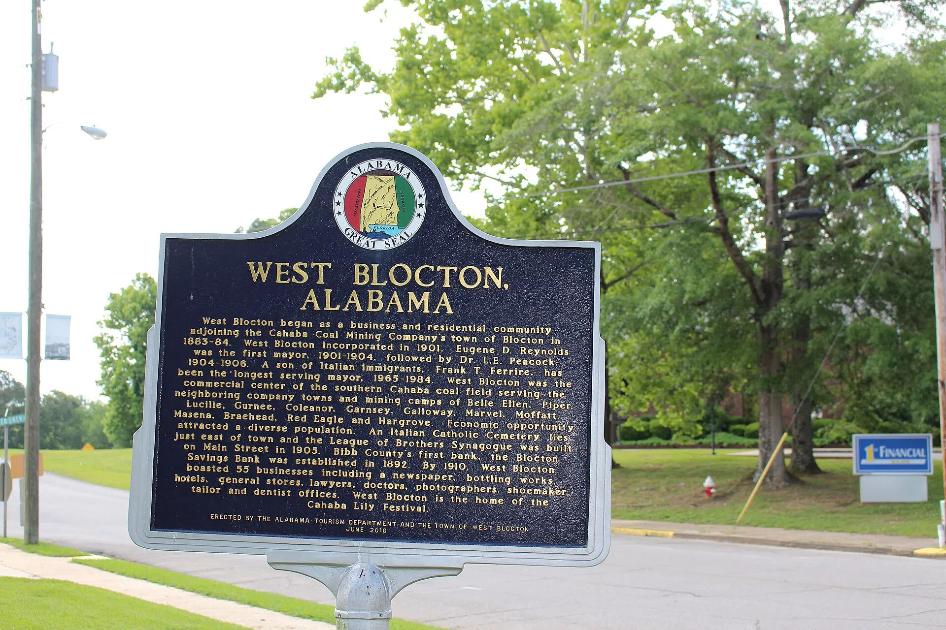 West Blocton, Alabama historical marker