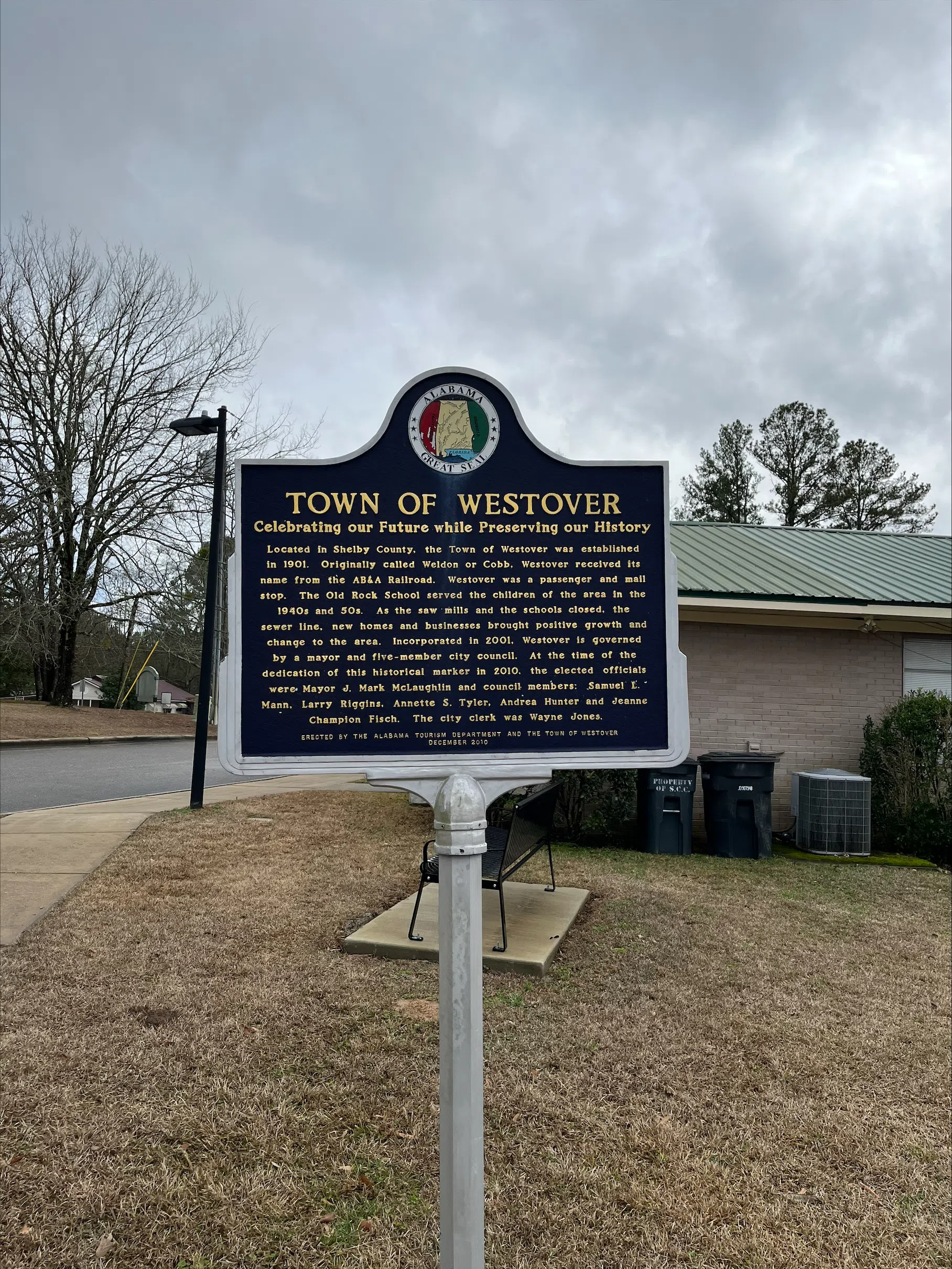 Westover, Alabama historical marker