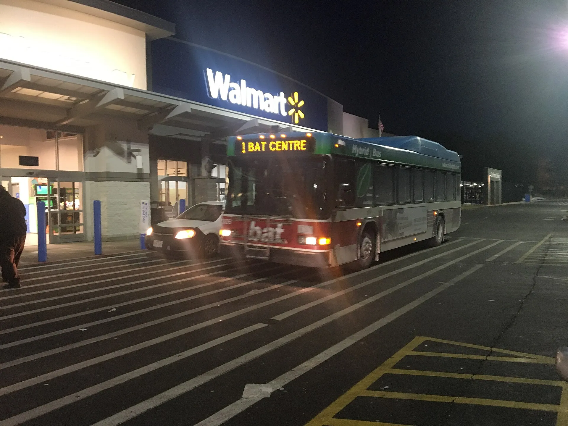 BAT route 1 bus at Avon Walmart in February 2019
