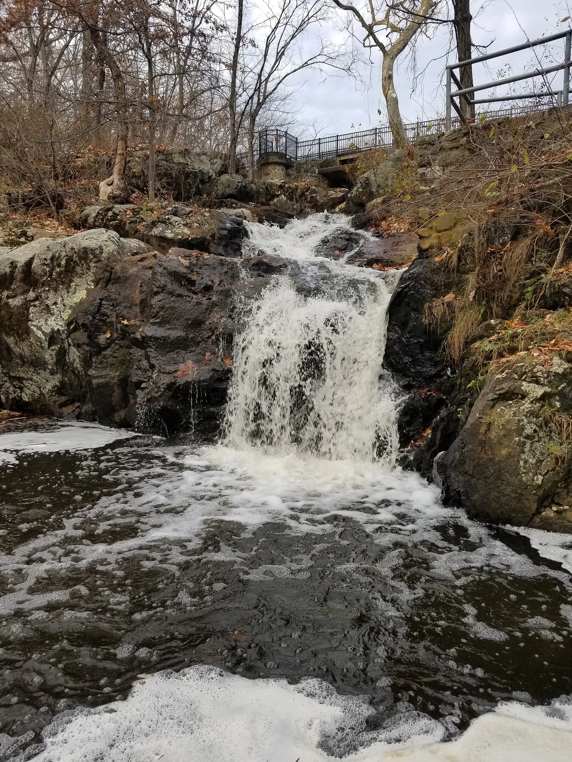 Waterfall at Beaver Brook Reservation in Belmont MA Massachusetts near Waverly Oaks in Waltham MA