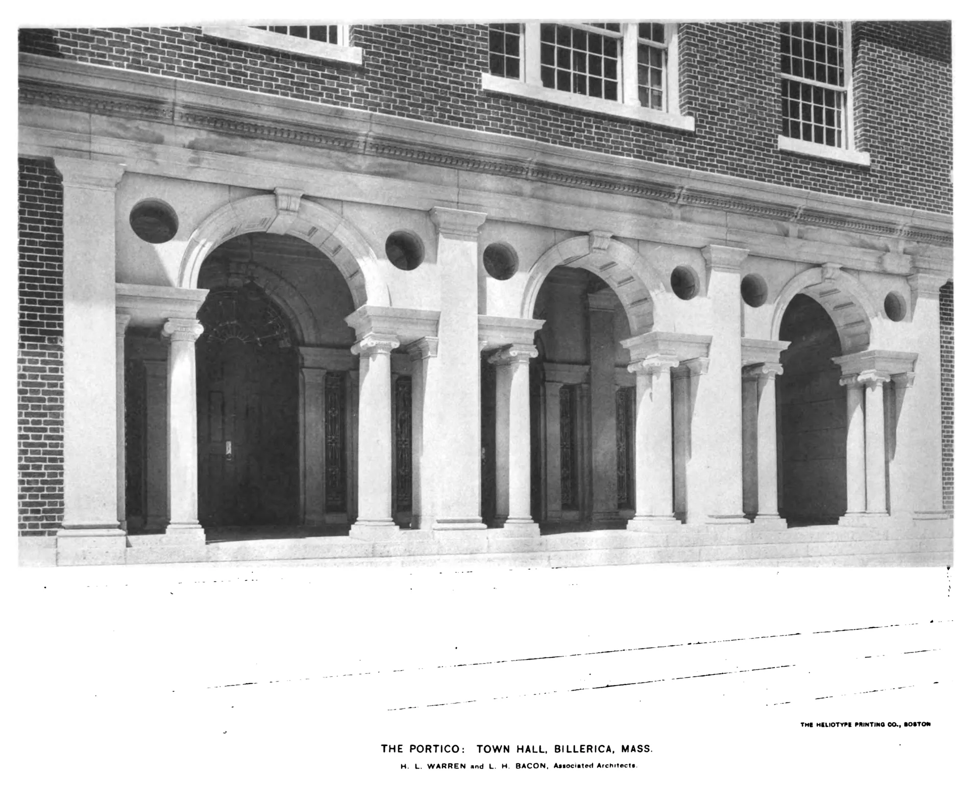Portico of the Town Hall of Billerica Massachusetts. From American Architect And Building News Volume 53.