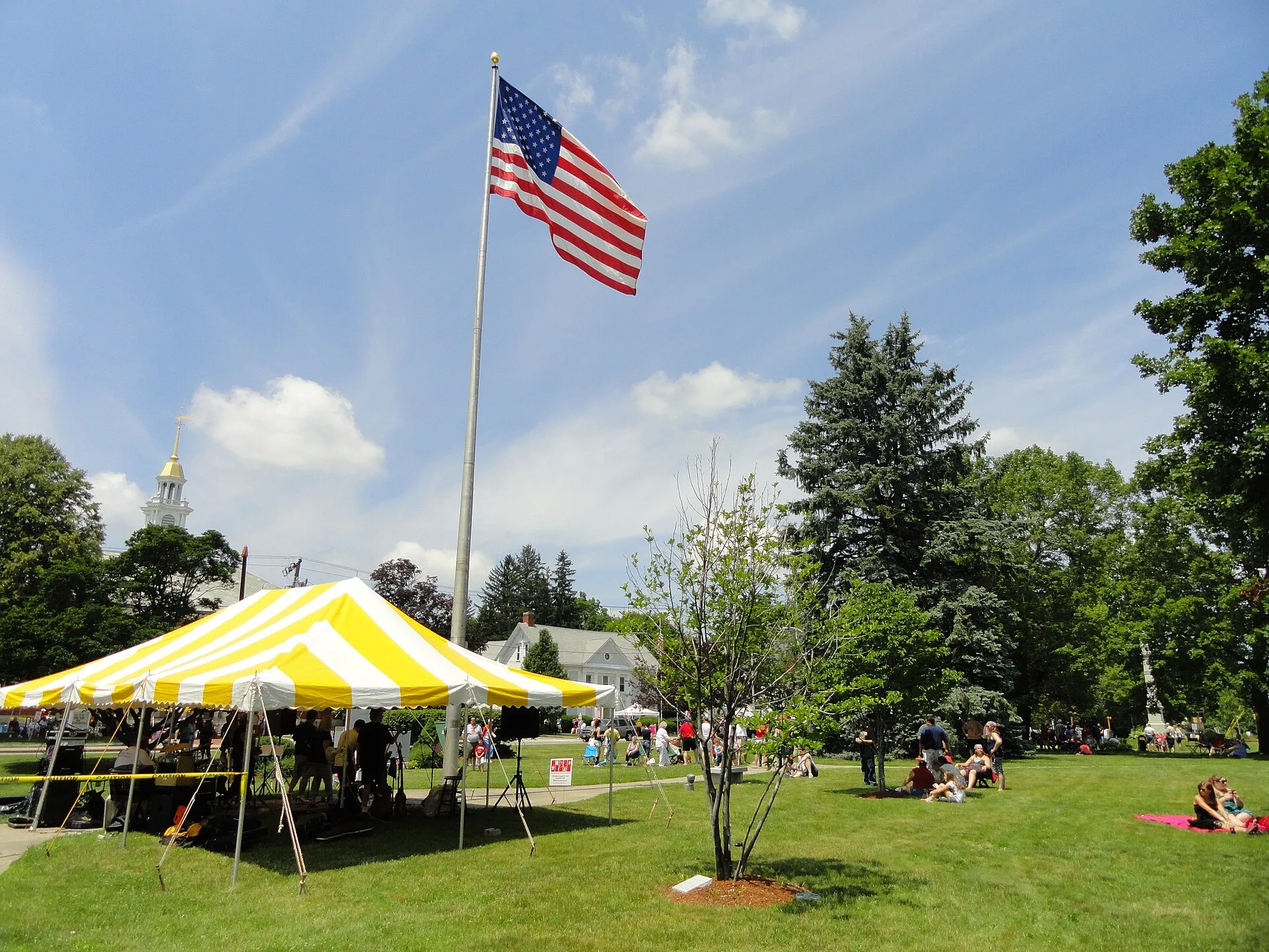 Town Common in Billerica, Massachusetts, USA.