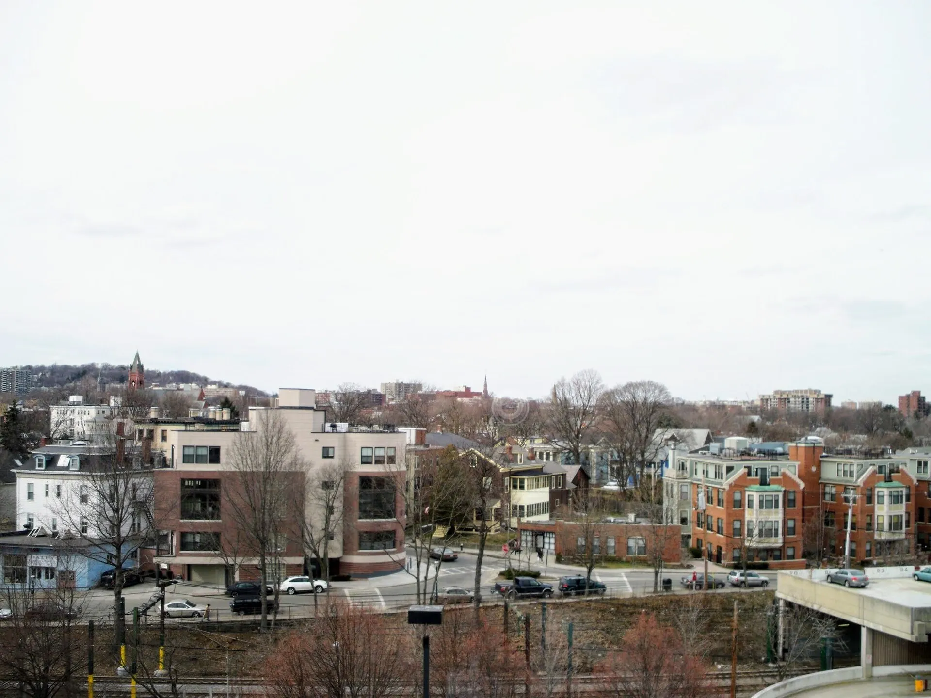 View from Brookline Place to Brookline Village Massachusetts