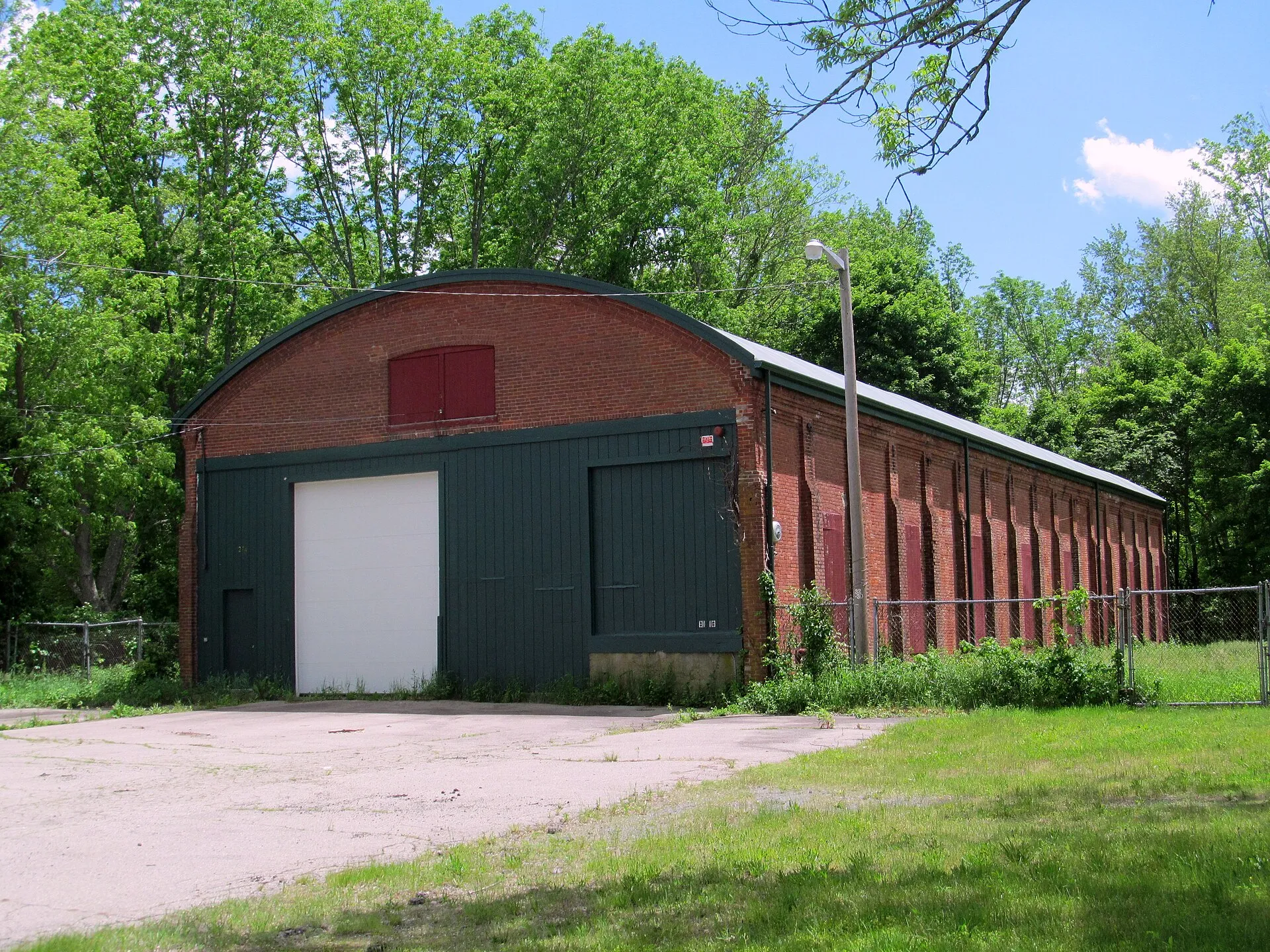 The former East Bridgewater carhouse in June 2017.