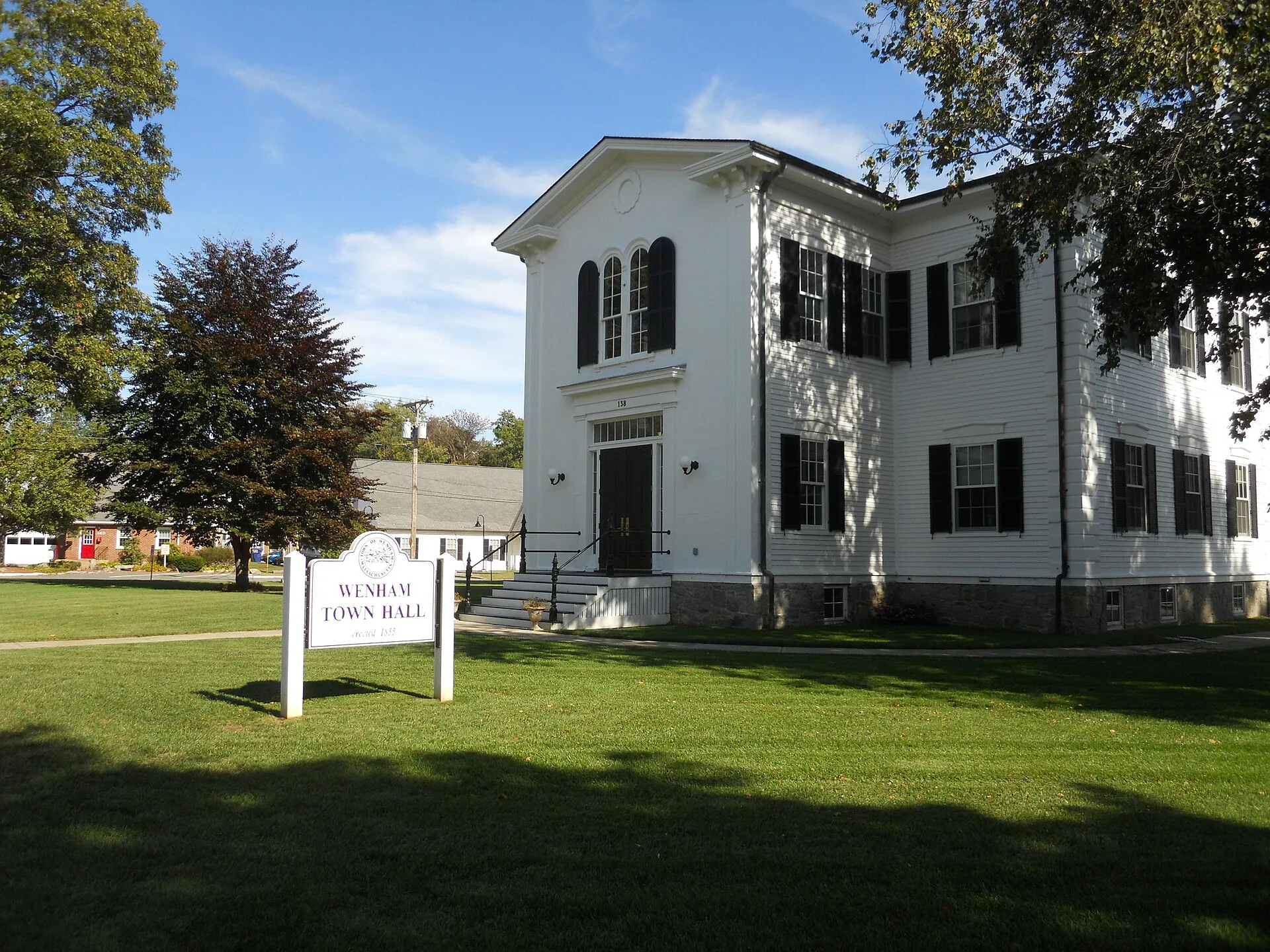 This is the restored town hall after the removal of the library, which went to the new Wenham-Hamilton library building