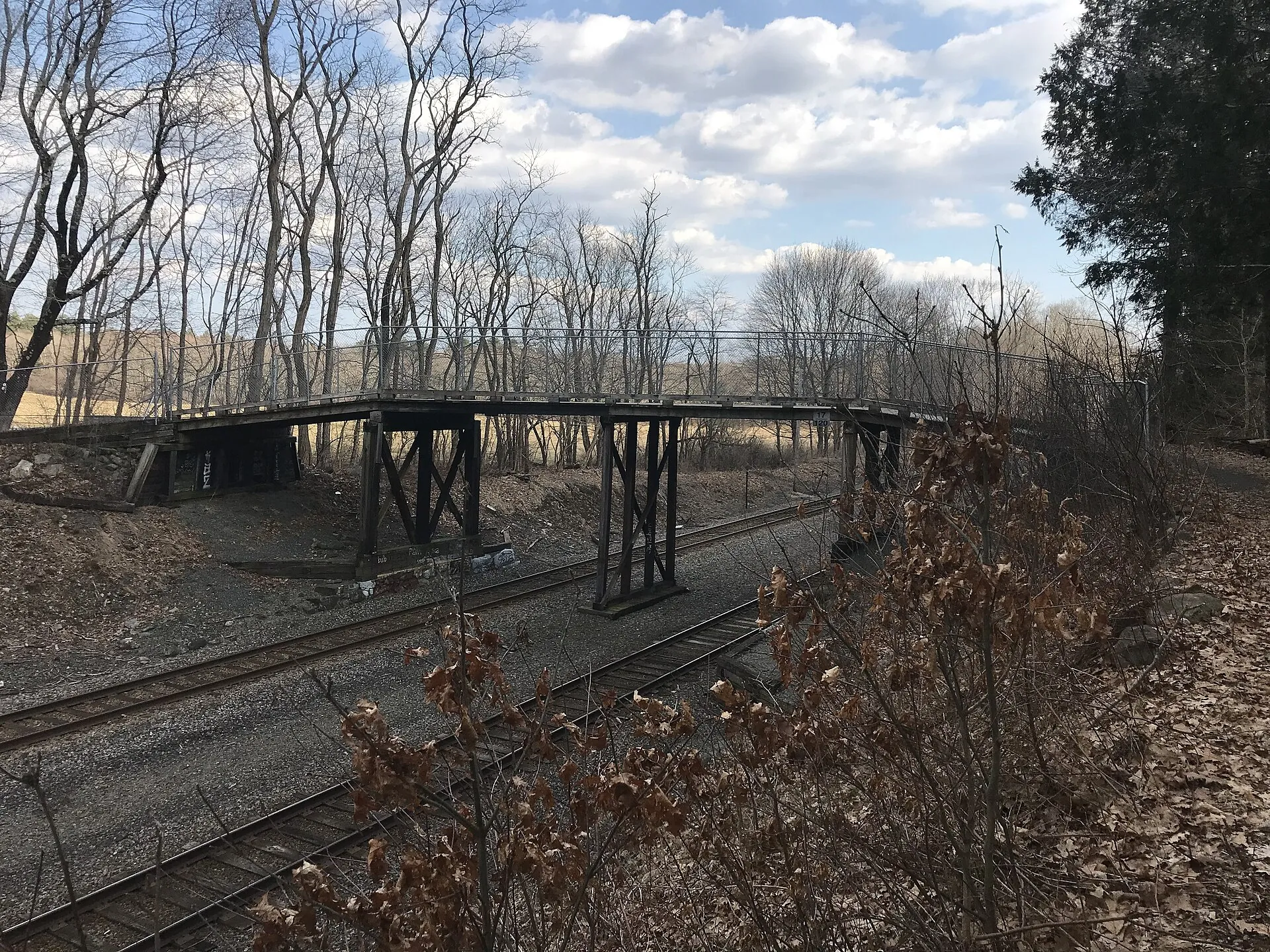 Railroad footbridge at Codman Estate, Lincoln Massachusetts