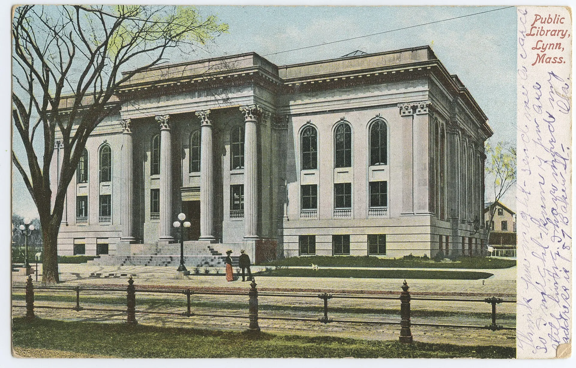 The Lynn Public Library building is a historic library at Five North Common Street in Lynn, Massachusetts. Building began in 1898 and it was opened in 1900. My grandmother, Theodora Soundis, worked at the library when she was in high school in the 1940s and always told me it was her favorite job.