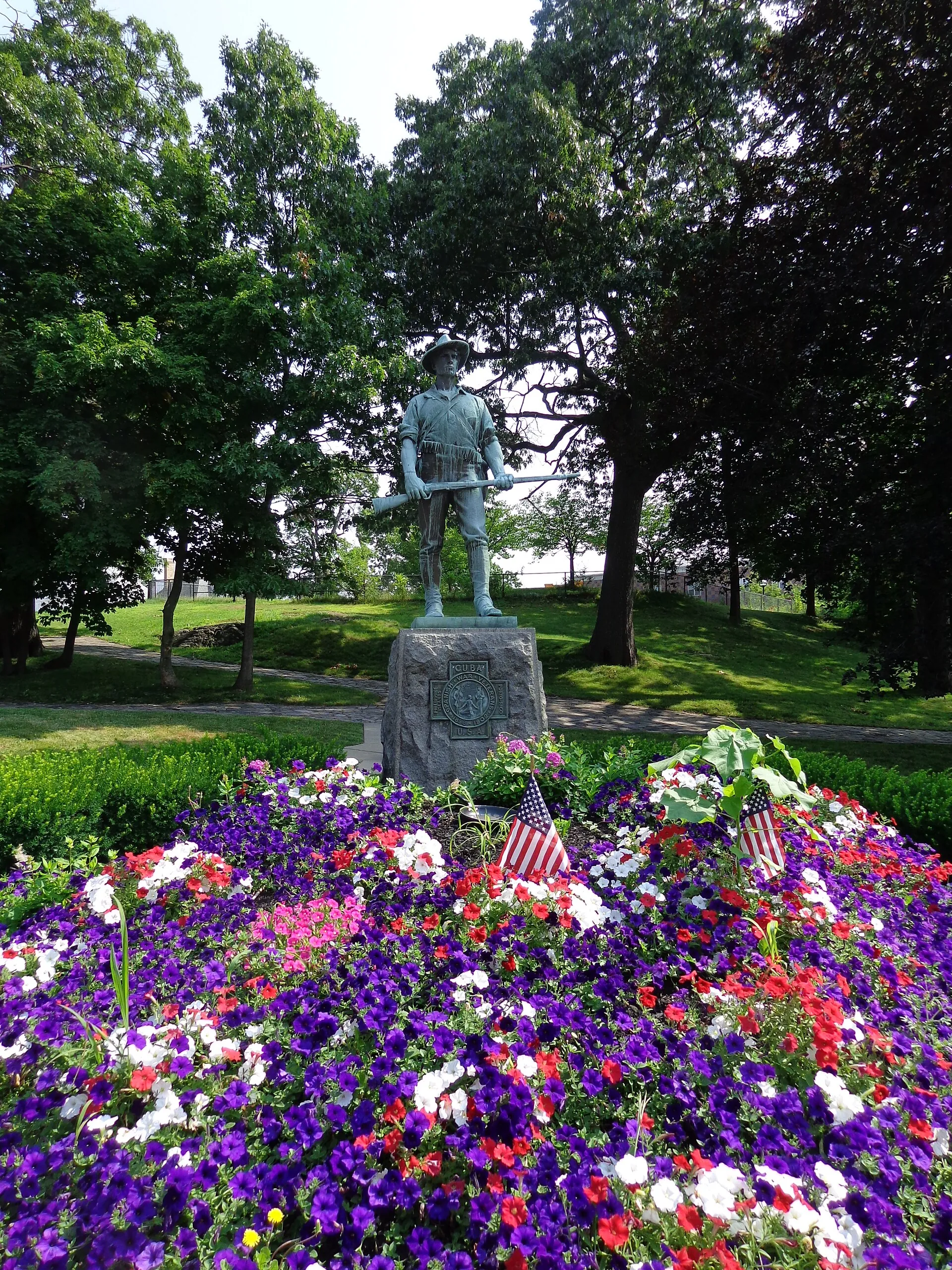 Hiker Monument at Oscar C Wallace Park in Malden MA.