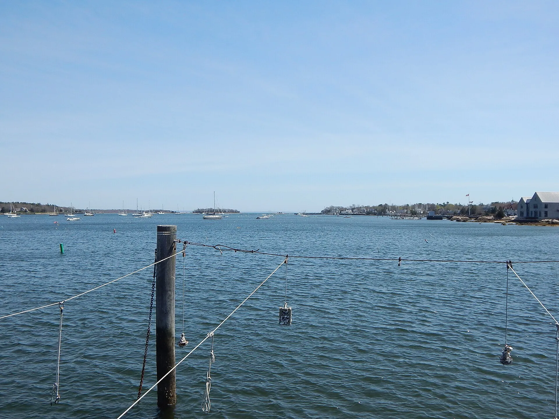 View of Sippican Harbor, Marion, Massachusetts, looking southwest from Old Landing.