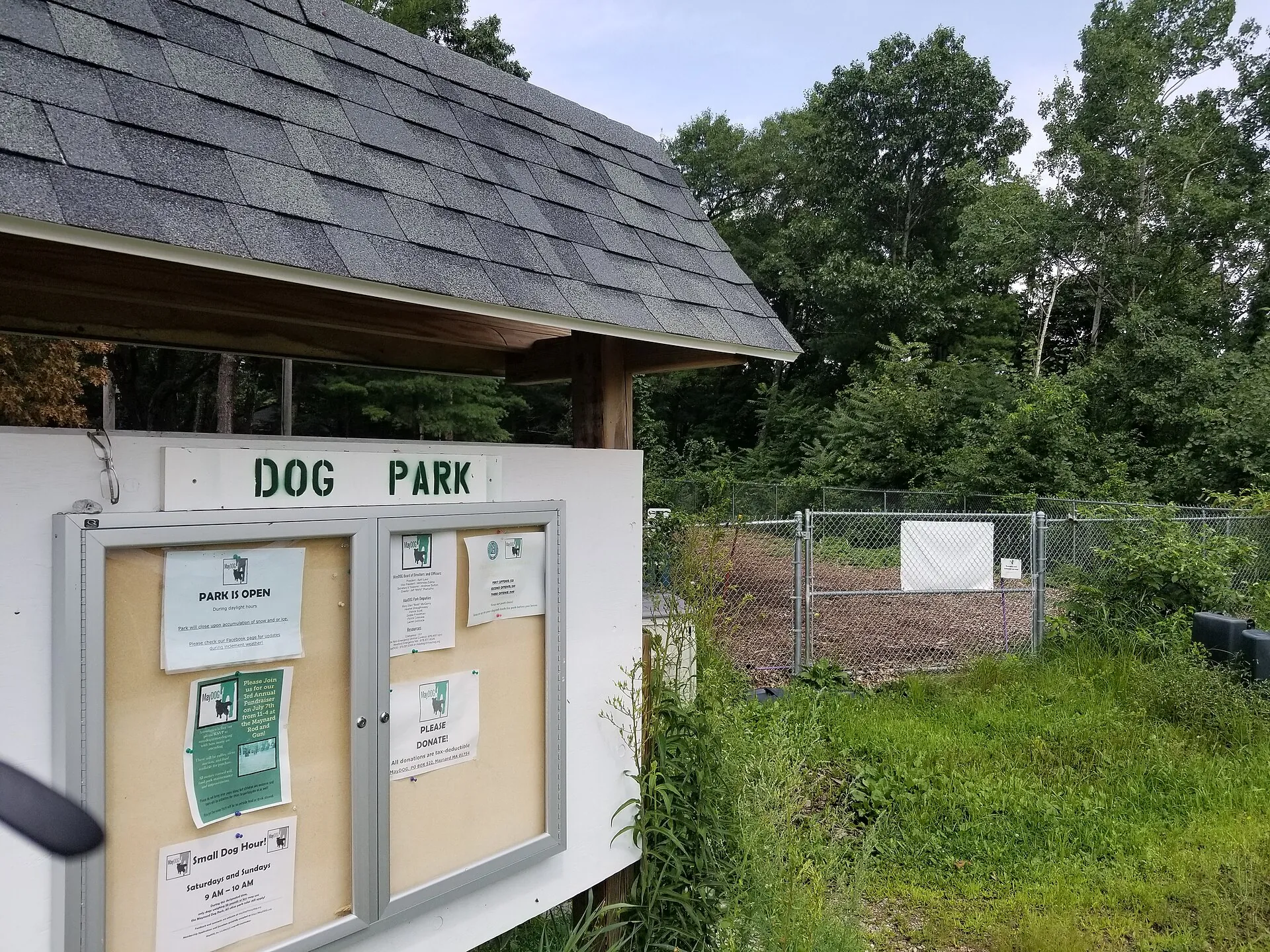 Maynard Dog Park on Waltham Street in Maynard Massachusetts MA.