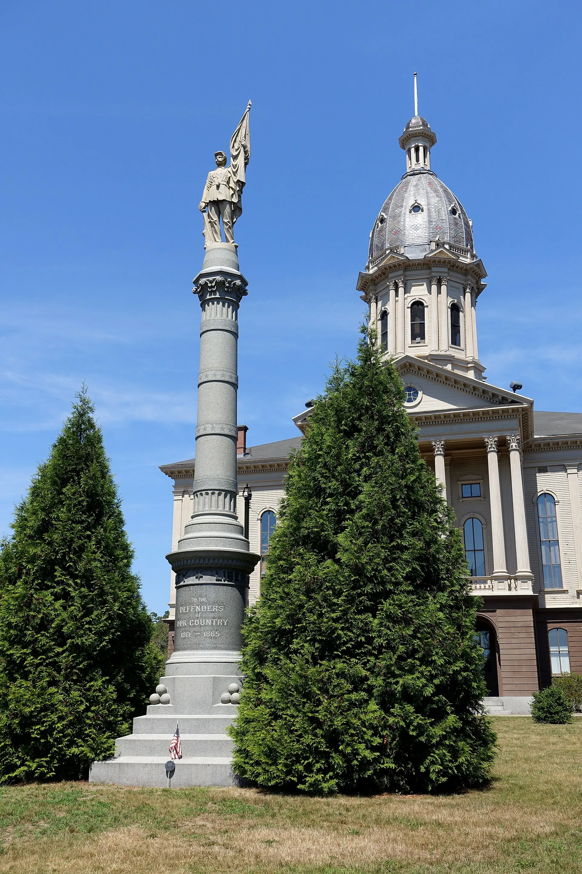 Civil War Memorial and Town Hall, Middleborough, Massachusetts.