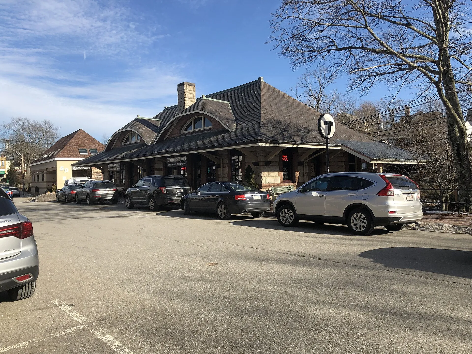 Newton Centre Station Diner from Union Street.