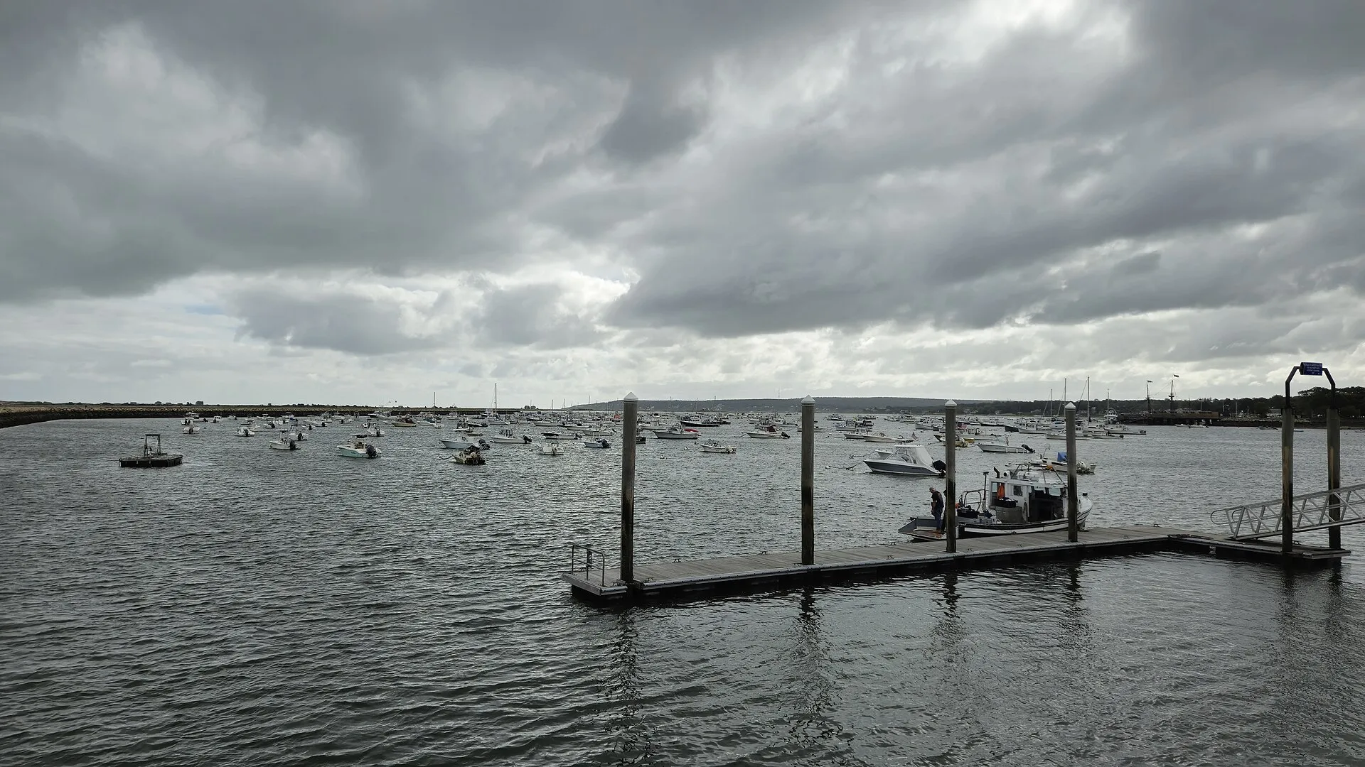 Boats in Plymouth Harbor, Massachusetts, September 2024.