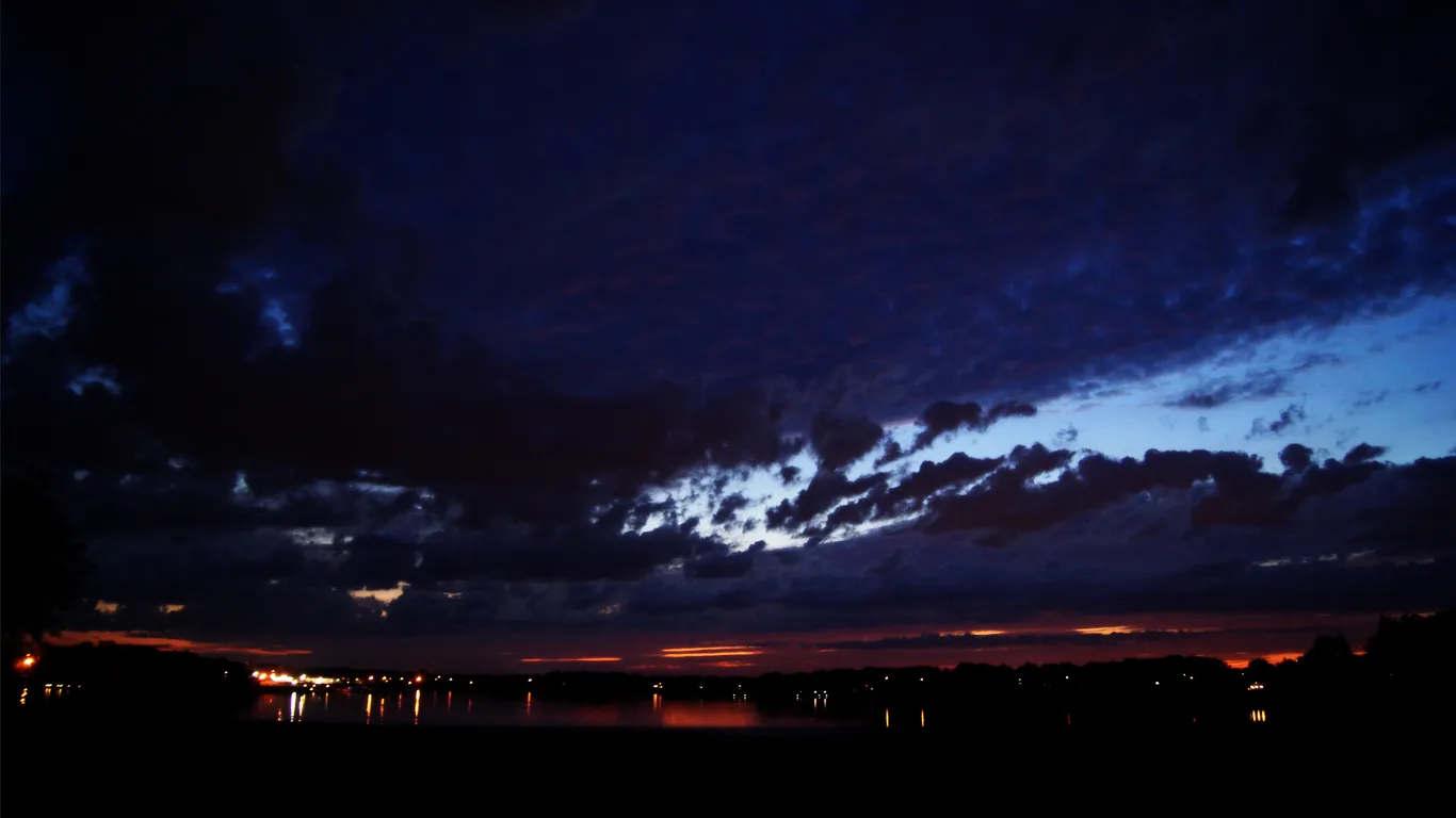 Sunset over the bay in Quincy, MA.