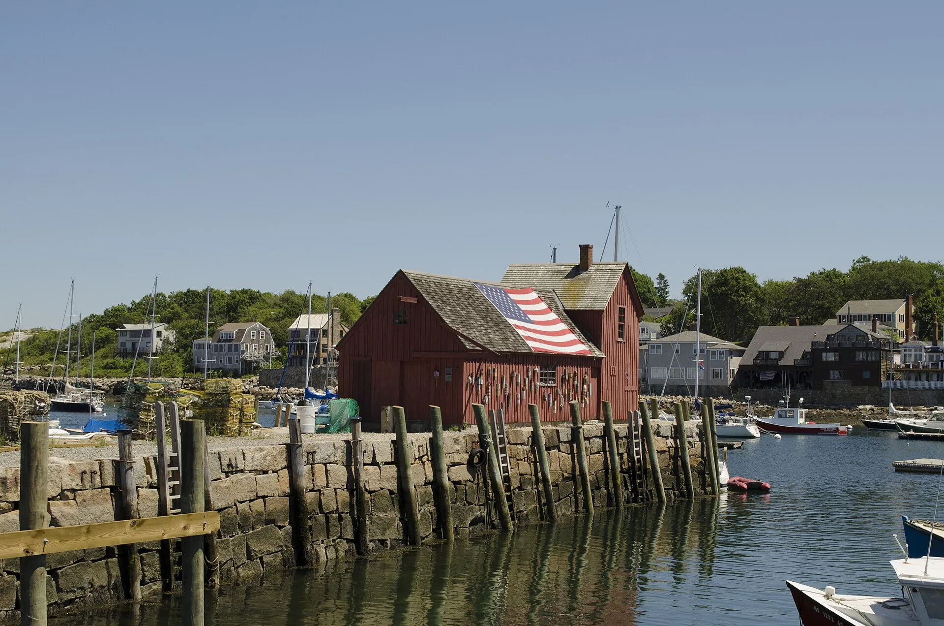 A photo of Motif #1 and Rockport Inner Harbor