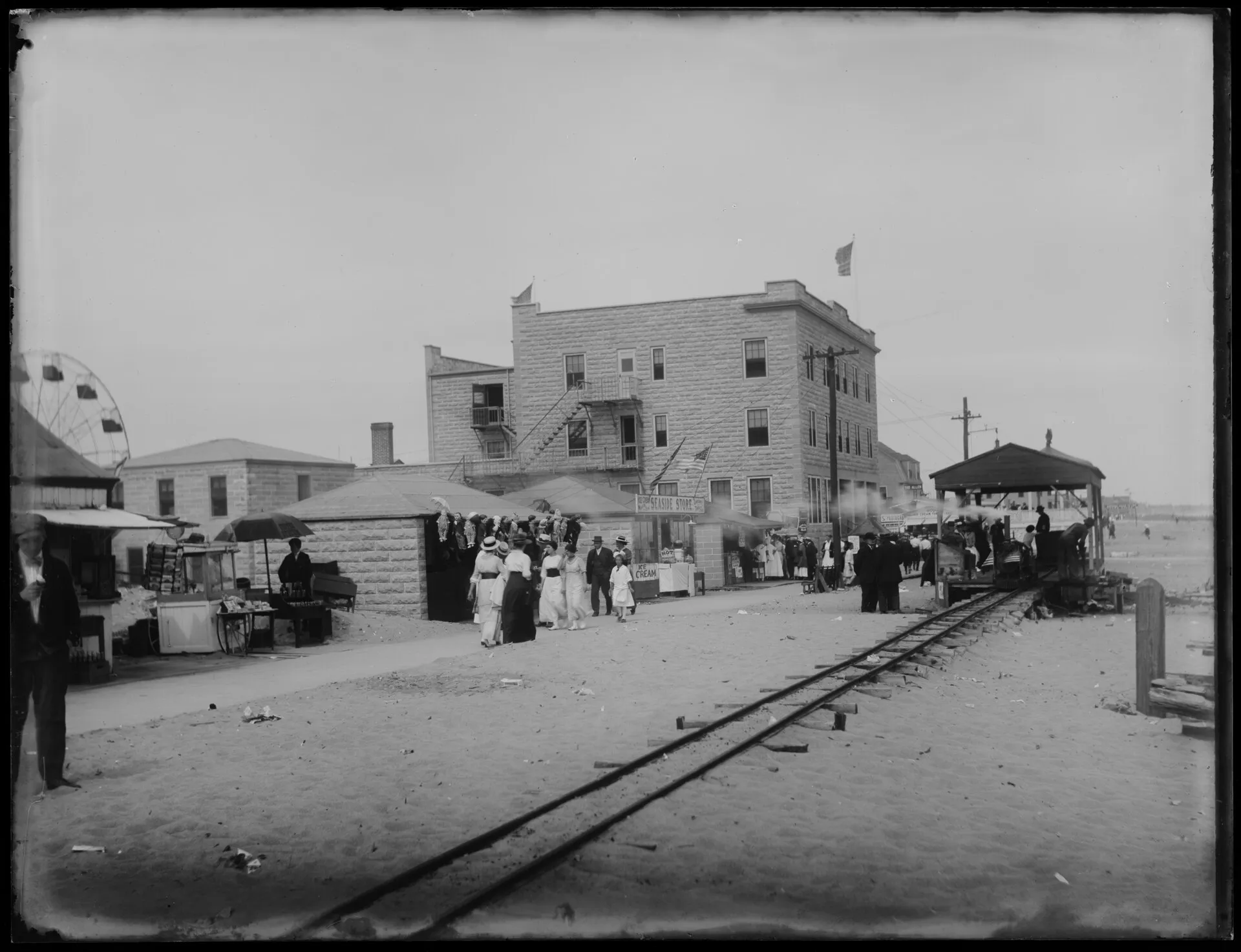 Boardwalk, Salisbury Beach, Massachusetts, 1890-1920, from the Digital Commonwealth - MSS-894 0011 image primary.