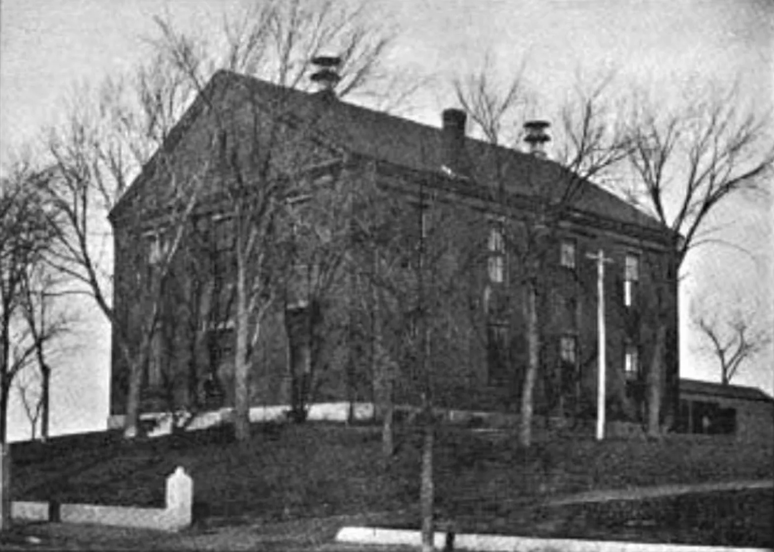 The City Hall of Somerville, Massachusetts, formerly the High School, prior to later additions. Built in 1852.