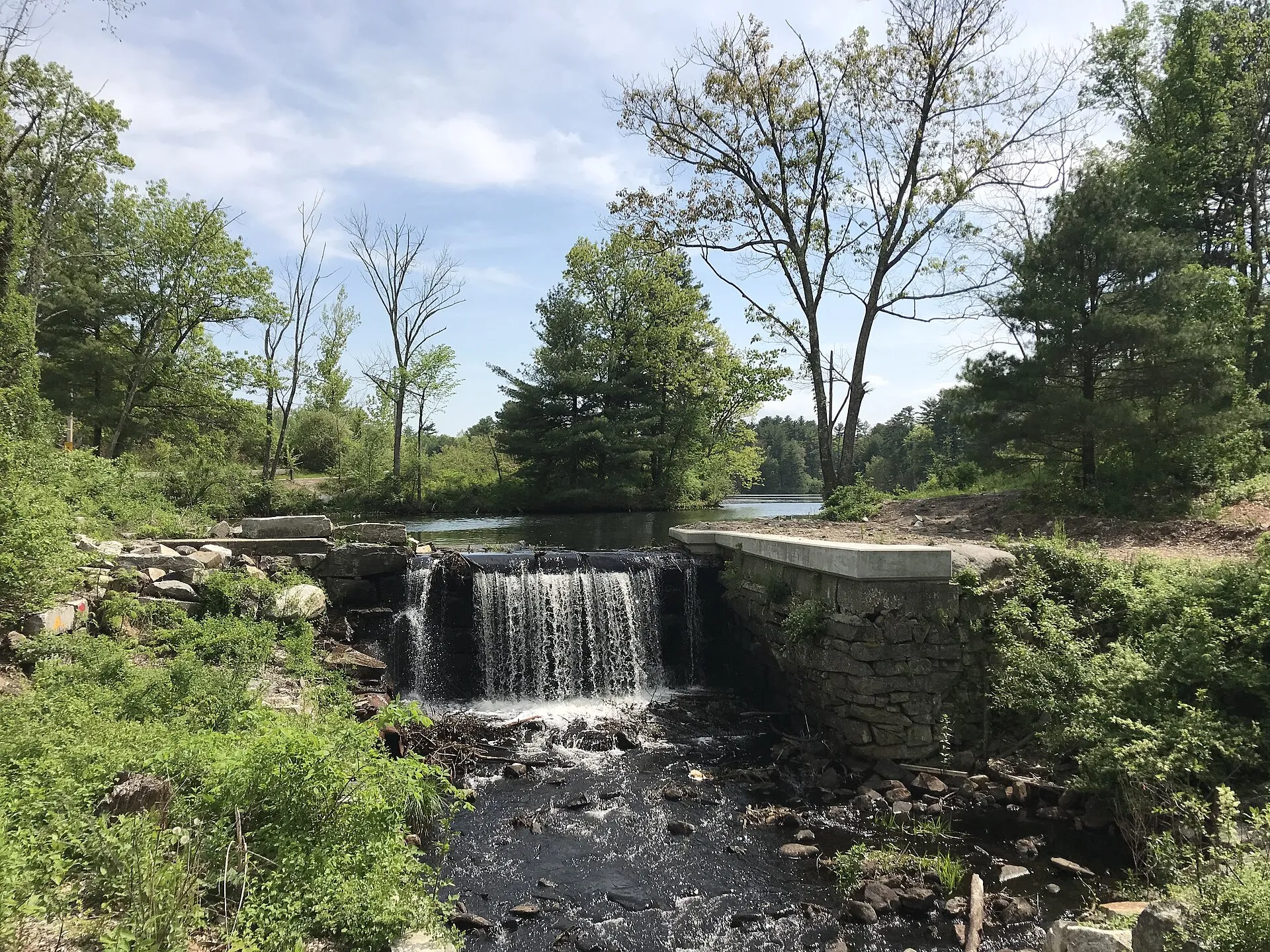 Dam, Cow Pond Brook Reservoir, Tyngsborough Massachusetts.