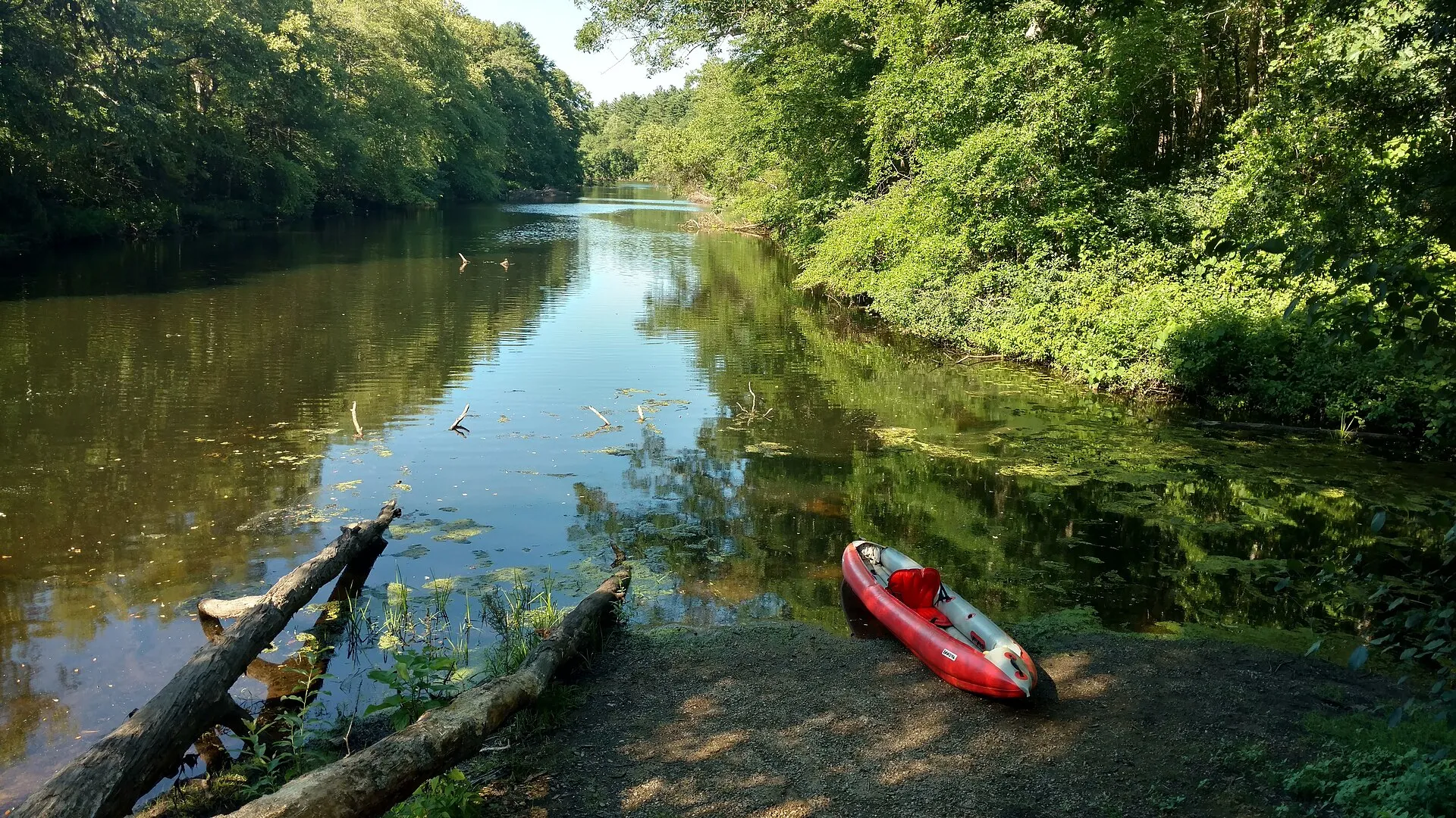 Canoe launch site on the Charles River at Elm Bank in Wellesley, Massachusetts