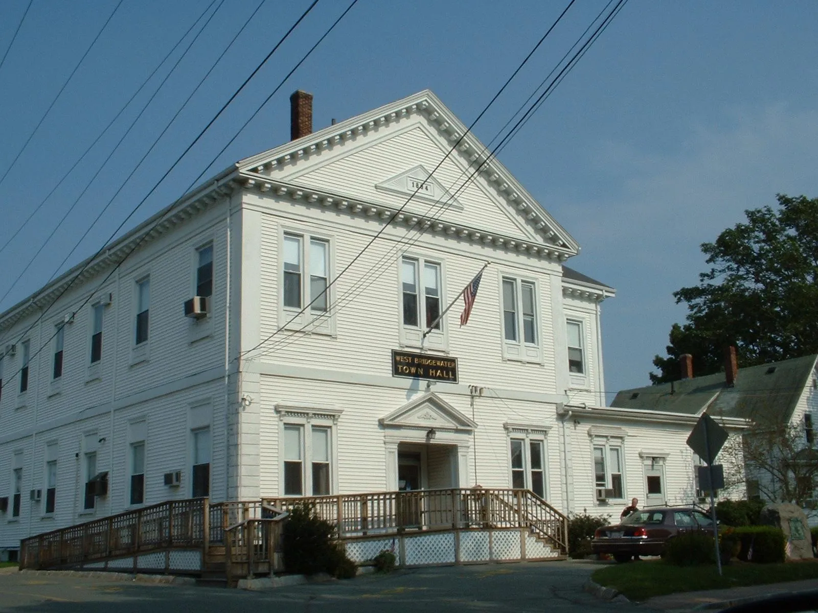 West Bridgewater Town Hall, West Bridgewater, Massachusetts.
