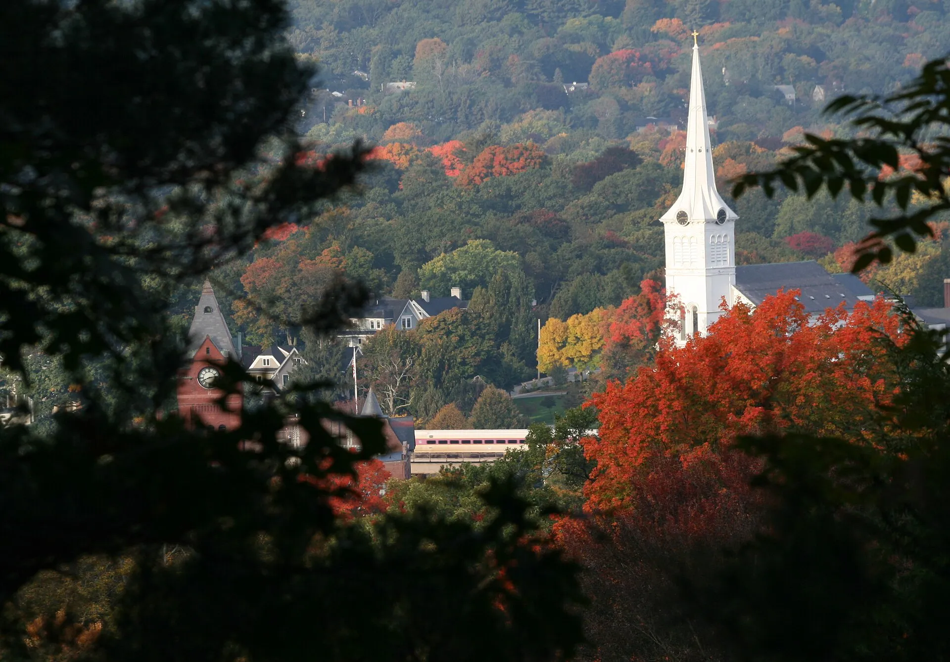 Downtown Winchester, Massachusetts, USA.
