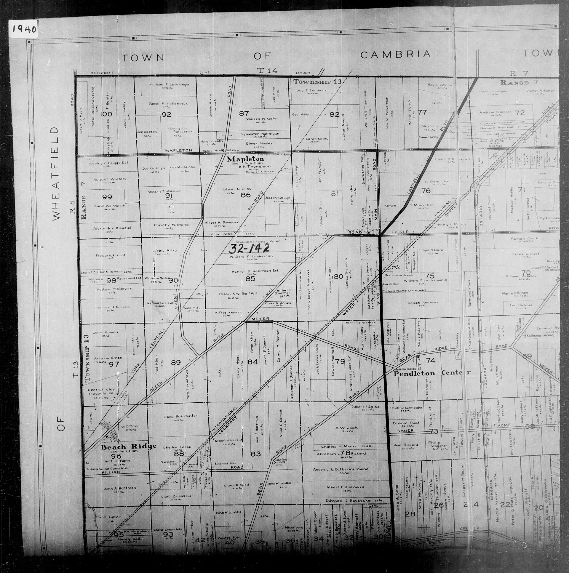 1940 census enumeration district map for Pendleton